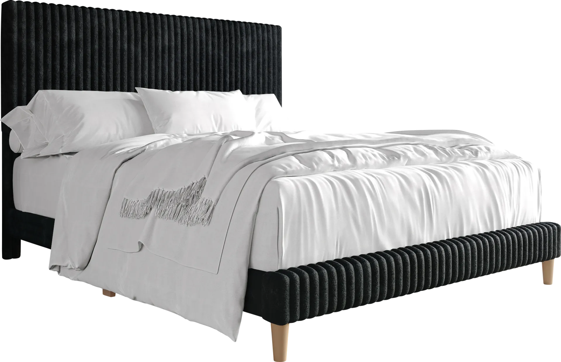 Najah Dark Gray Twin Upholstered Bed - Image 1