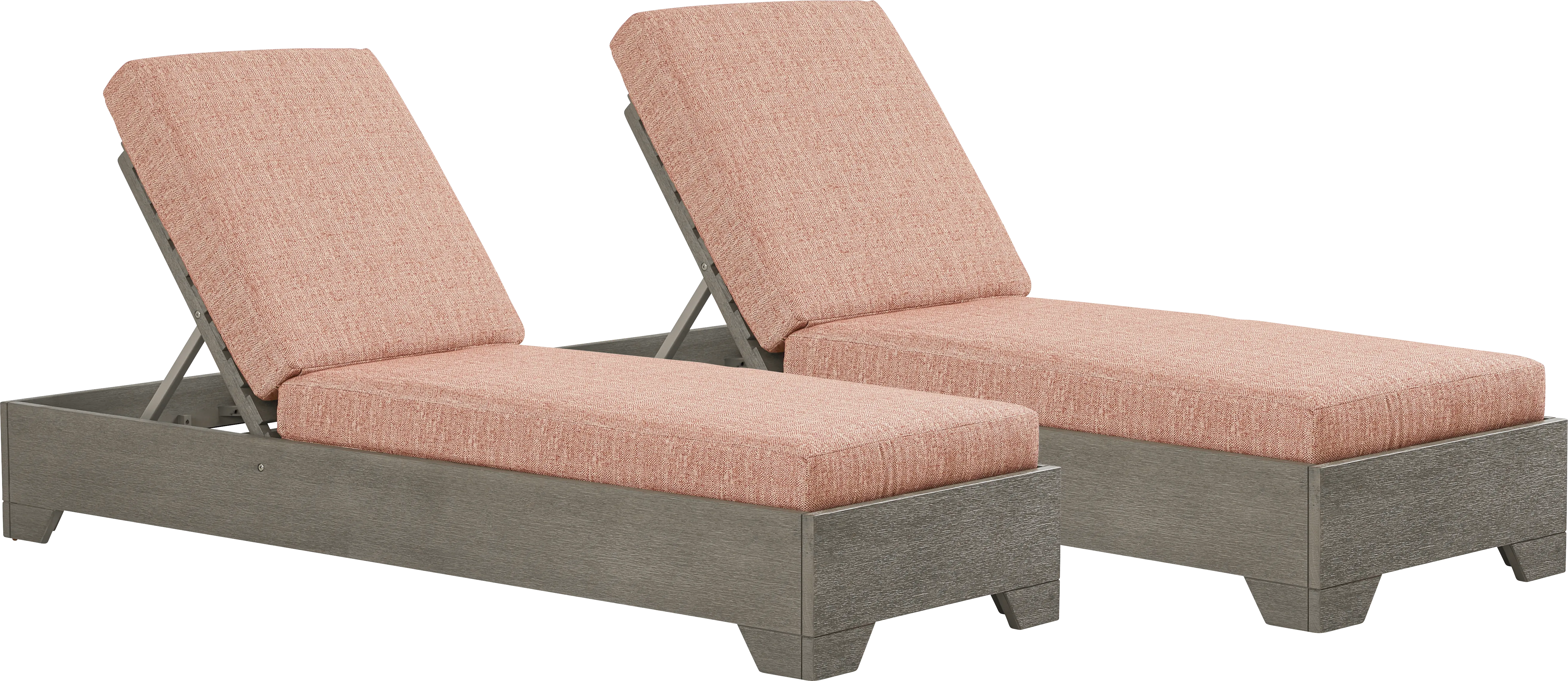 Lake Tahoe Gray Outdoor Chaise with Terracotta Cushions, Set of 2 - Thumbnail - Image 1