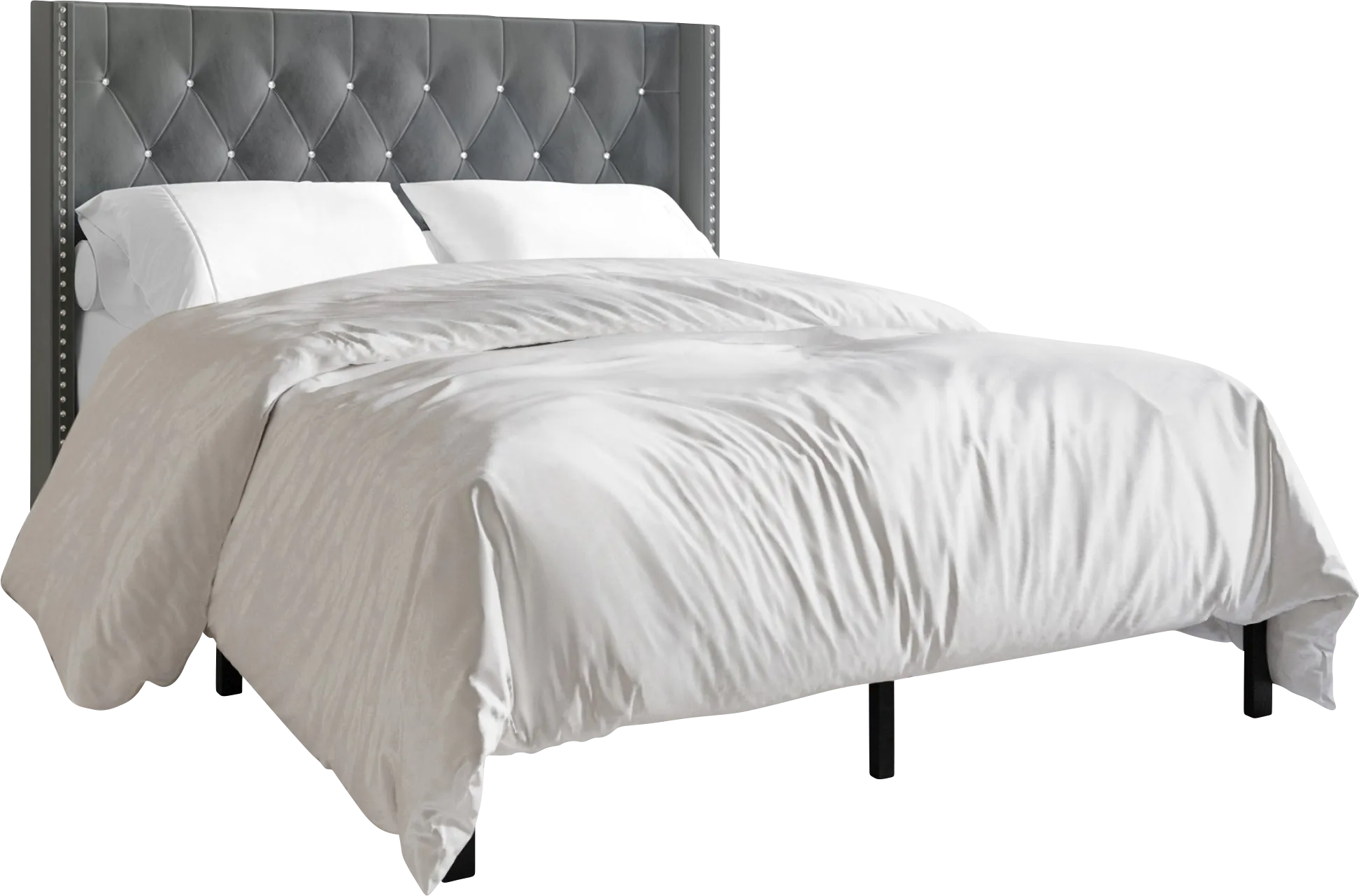 Flaxavenue Light Gray Full Bed - Thumbnail - Image 1