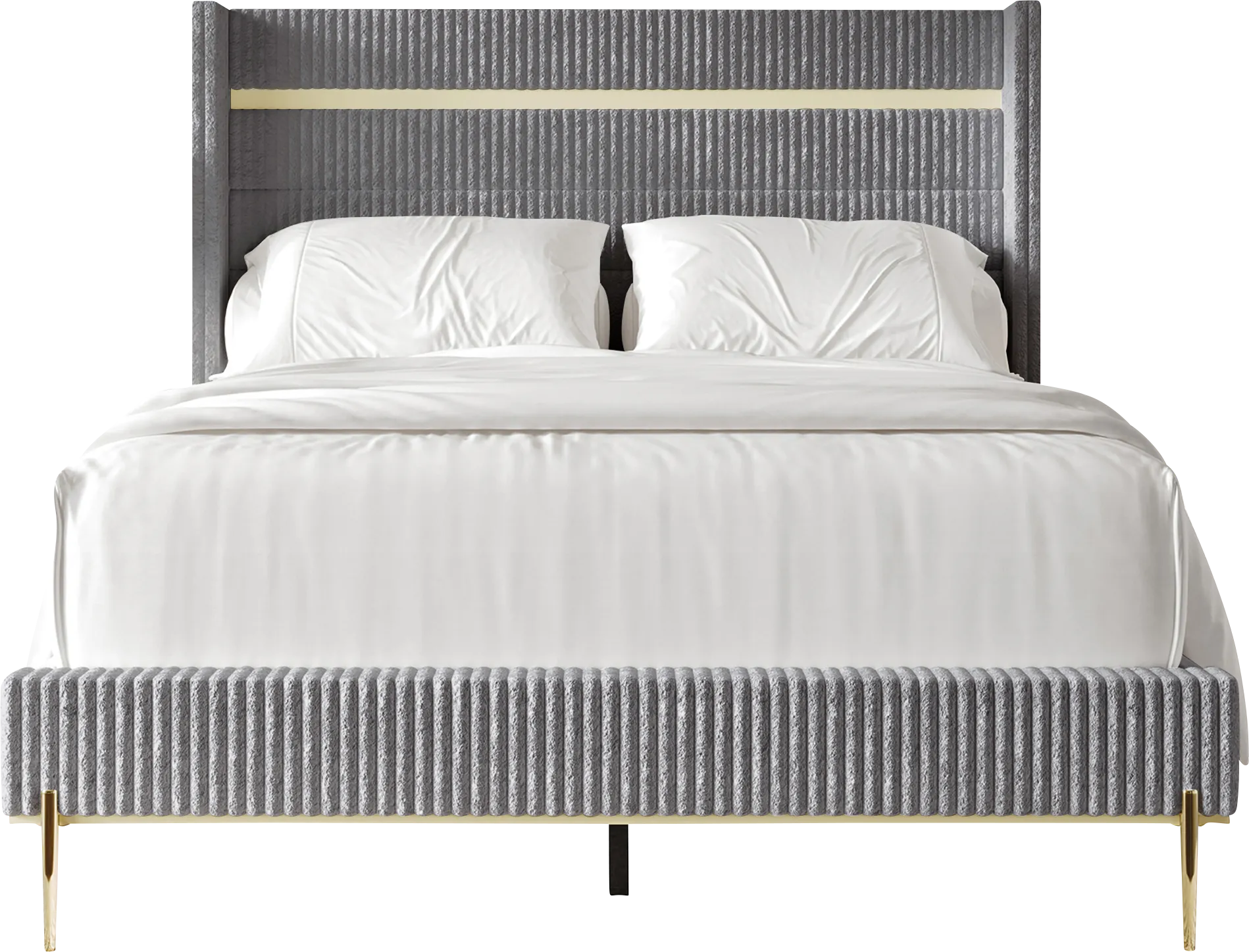 Lilypadway Gray Queen Bed - Thumbnail - Image 1