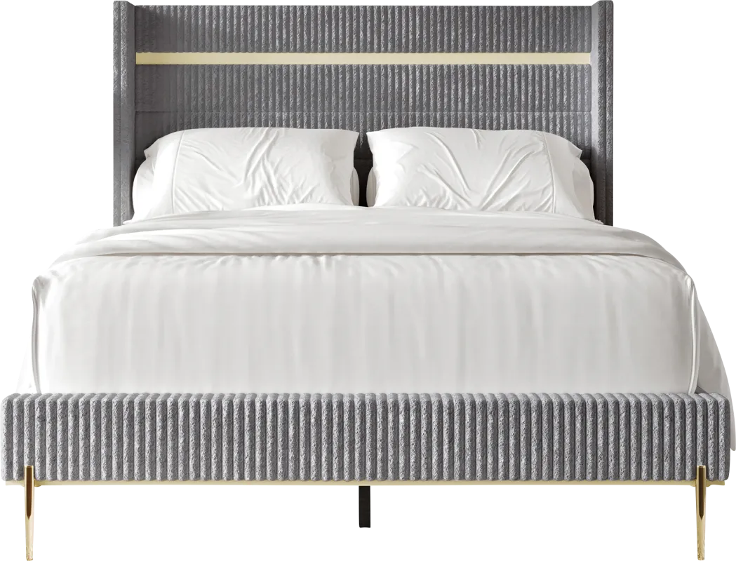 Lilypadway Gray Queen Bed