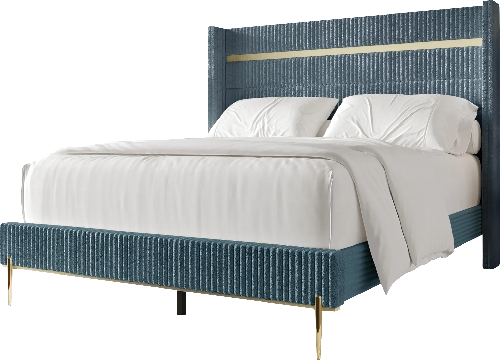 Lilypadway Blue Queen Bed - Thumbnail - Image 1