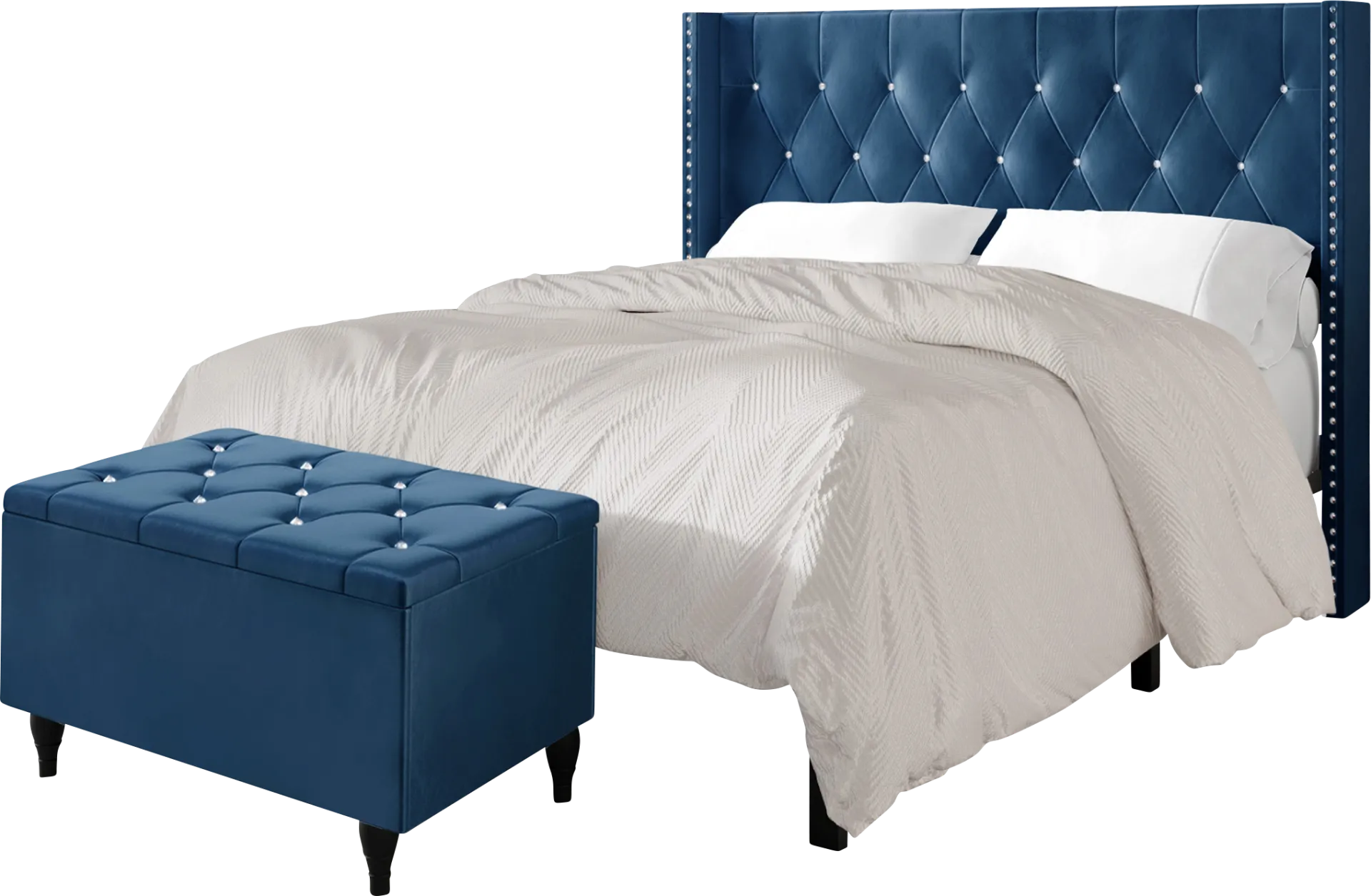 Plaisend Blue Queen Bed - Image 1