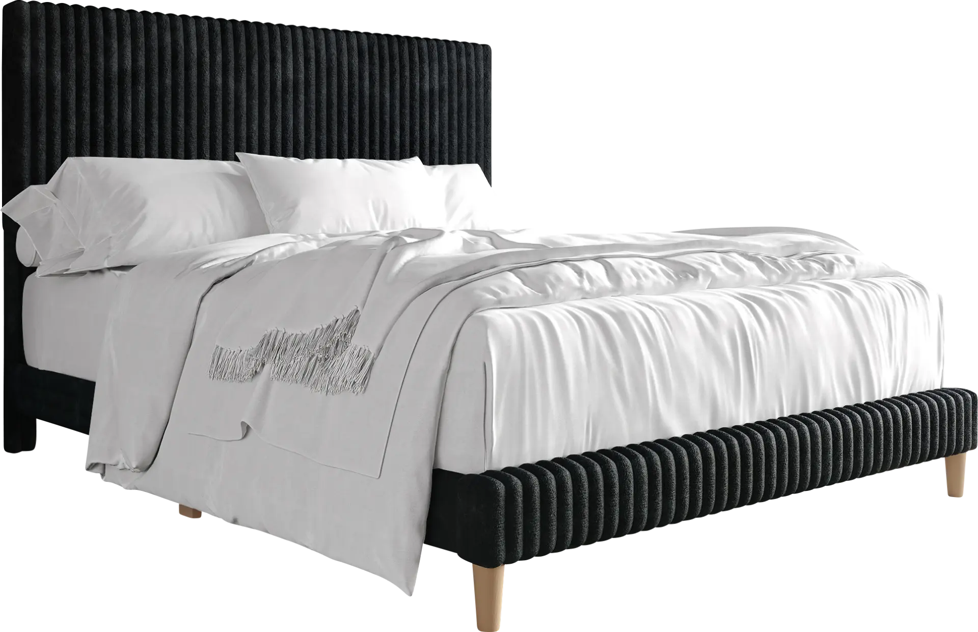 Najah Dark Gray Queen Upholstered Bed