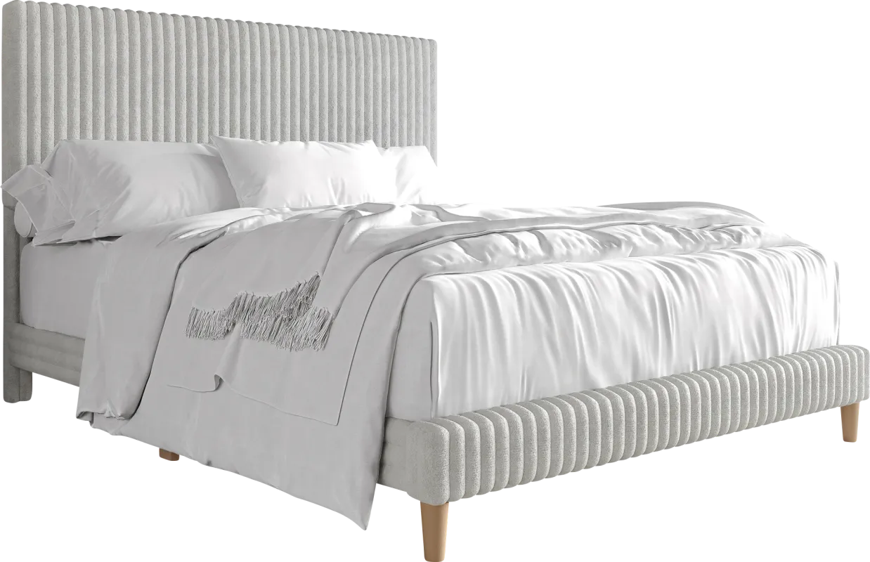 Najah Light Gray King Upholstered Bed