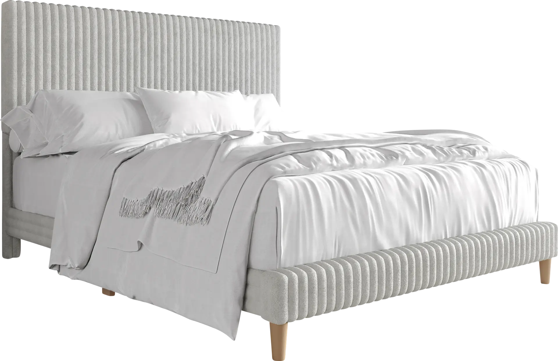 Najah Light Gray King Upholstered Bed