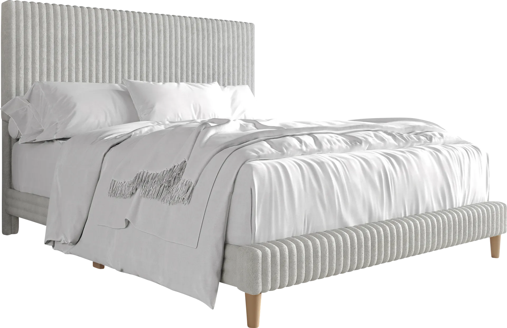 Najah Light Gray King Upholstered Bed - Image 1