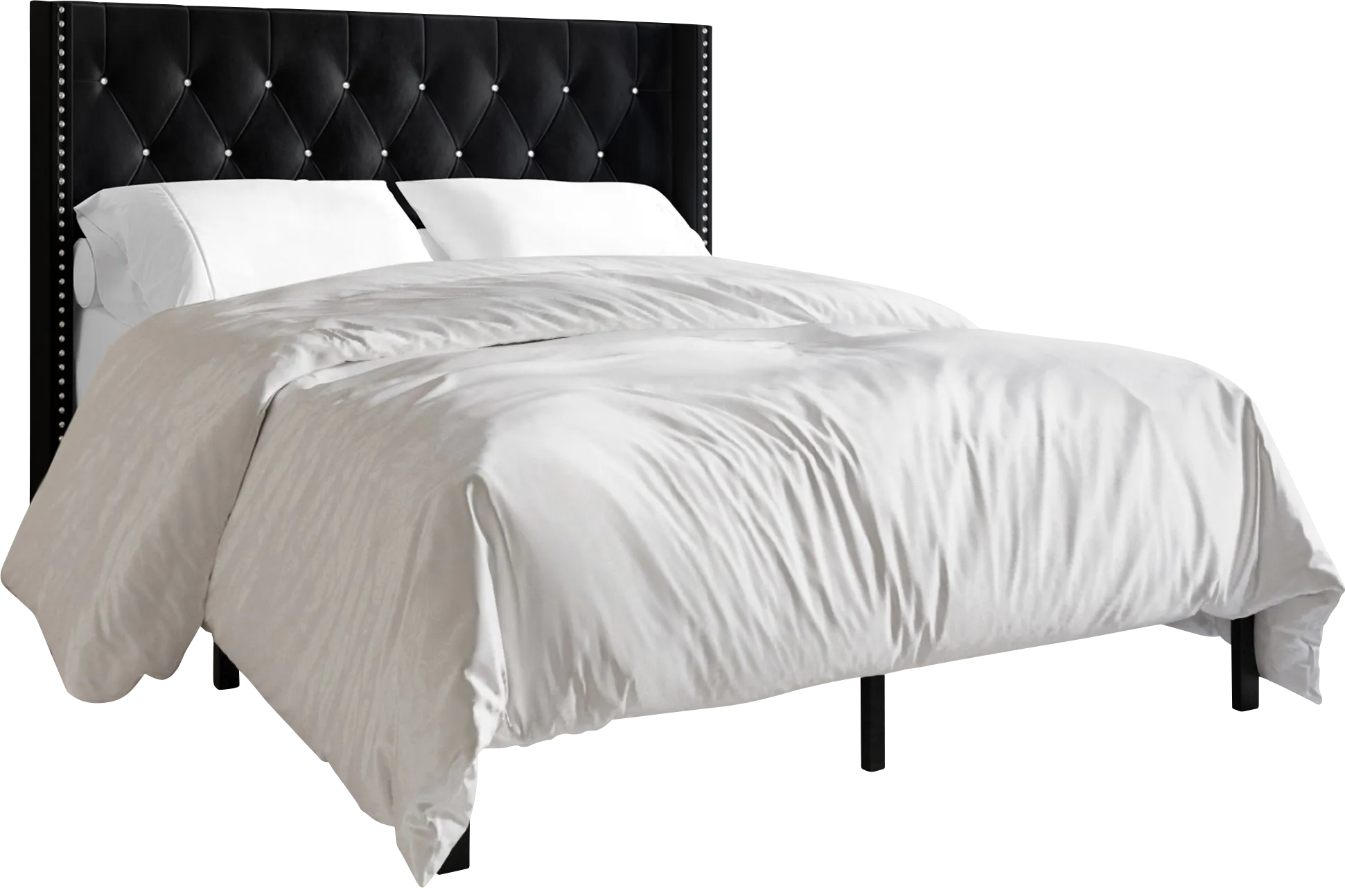 Flaxavenue Black Queen Bed - Thumbnail - Image 1