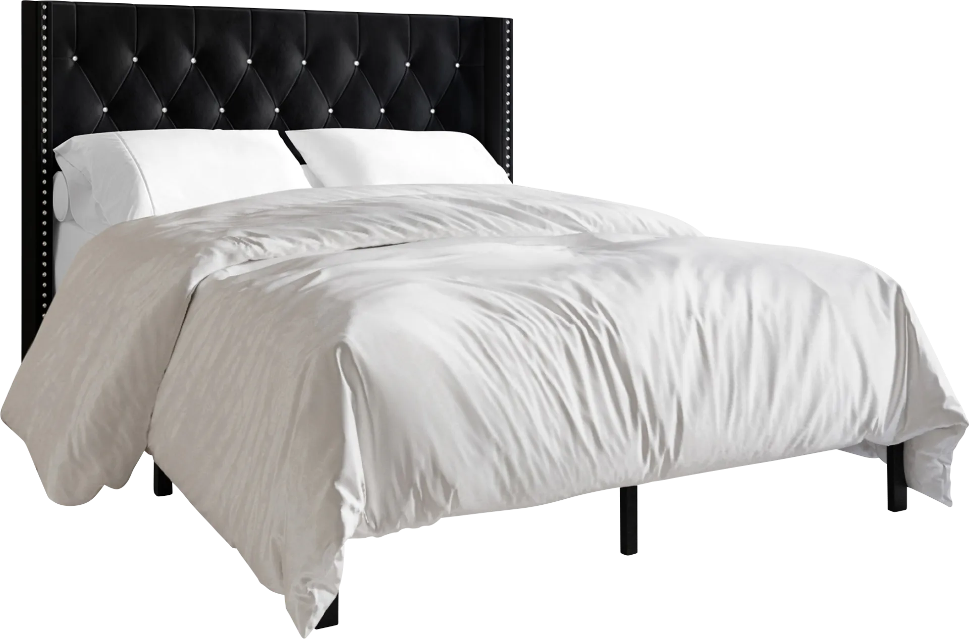Flaxavenue Black Queen Bed - Image 1