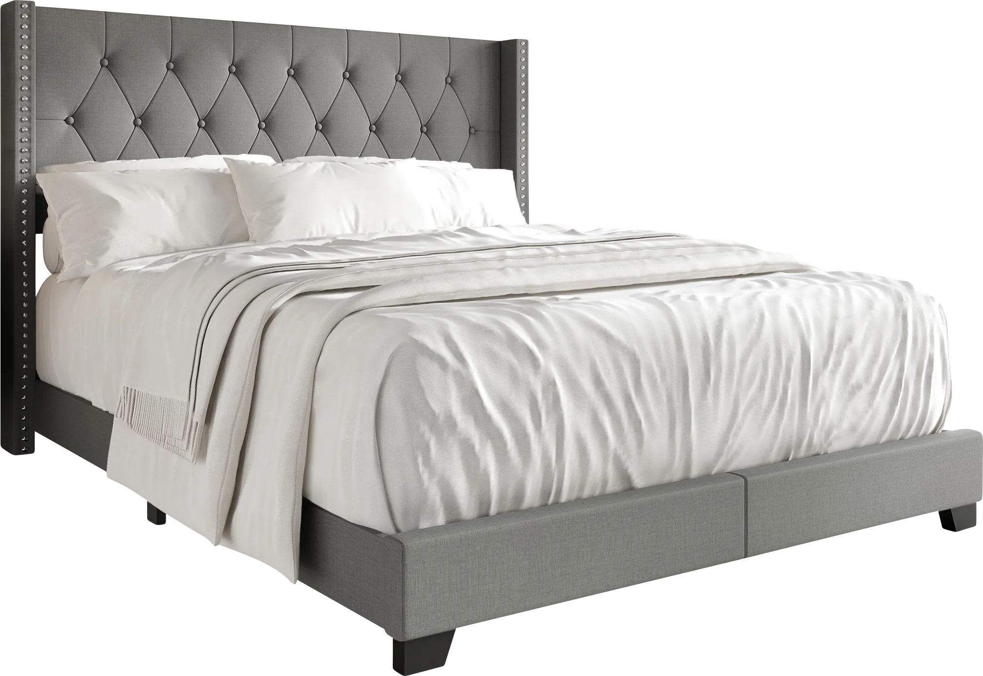 Vistalane Light Gray Queen Bed - Thumbnail - Image 1