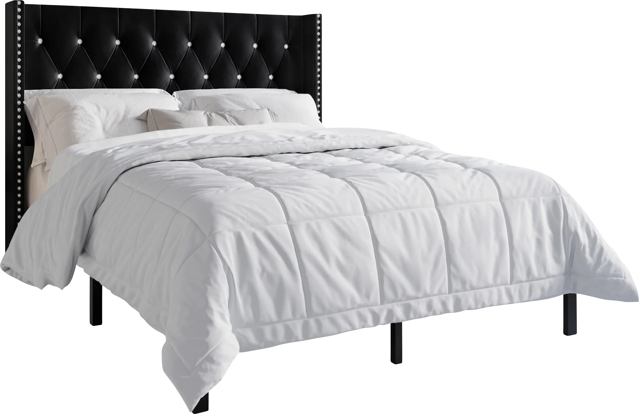Garnetstreet Black King Bed with 2 Nightstands - Thumbnail - Image 1