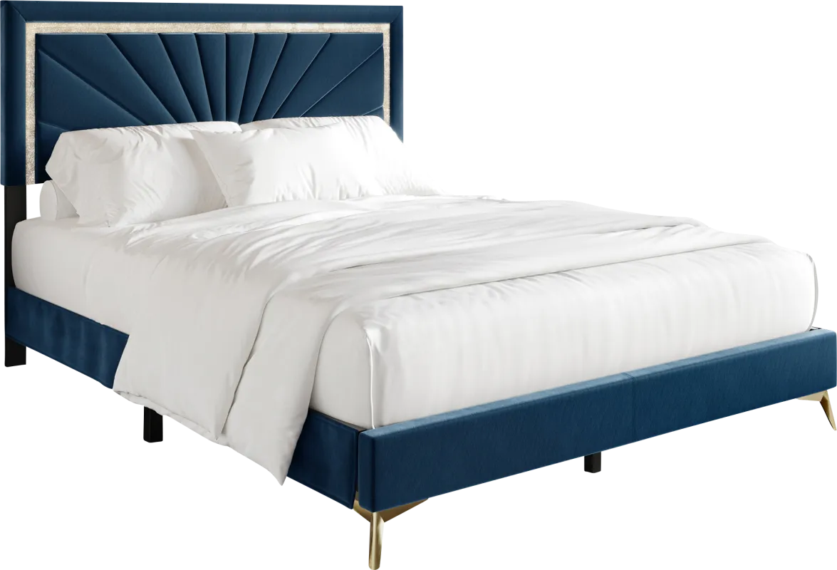 Locust Navy Blue King Bed