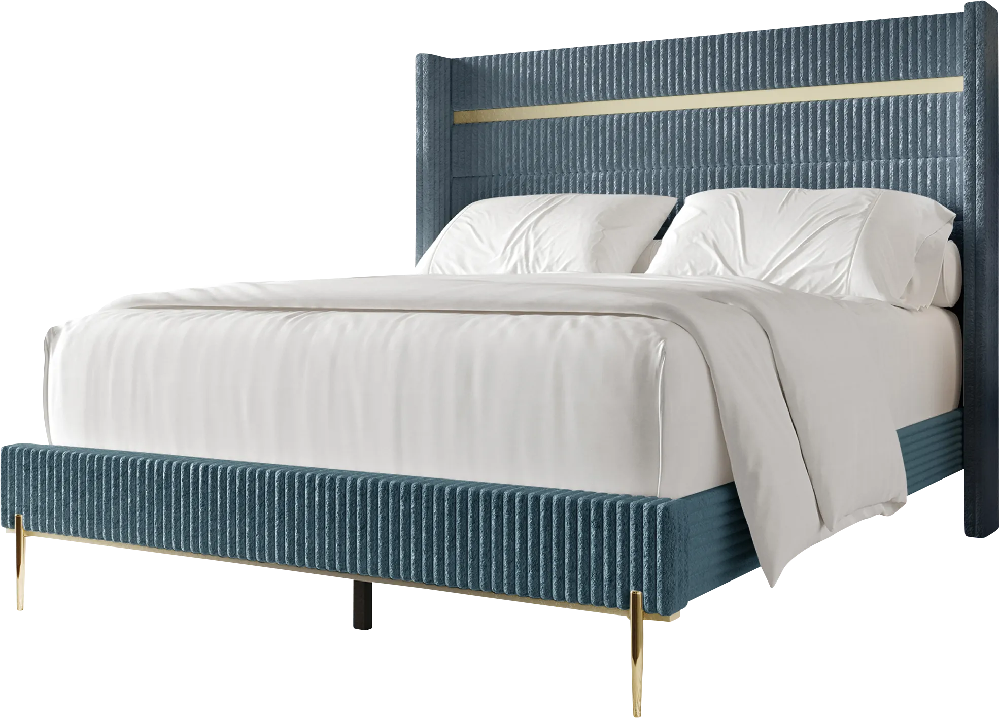 Lilypadway Blue King Bed - Thumbnail - Image 1