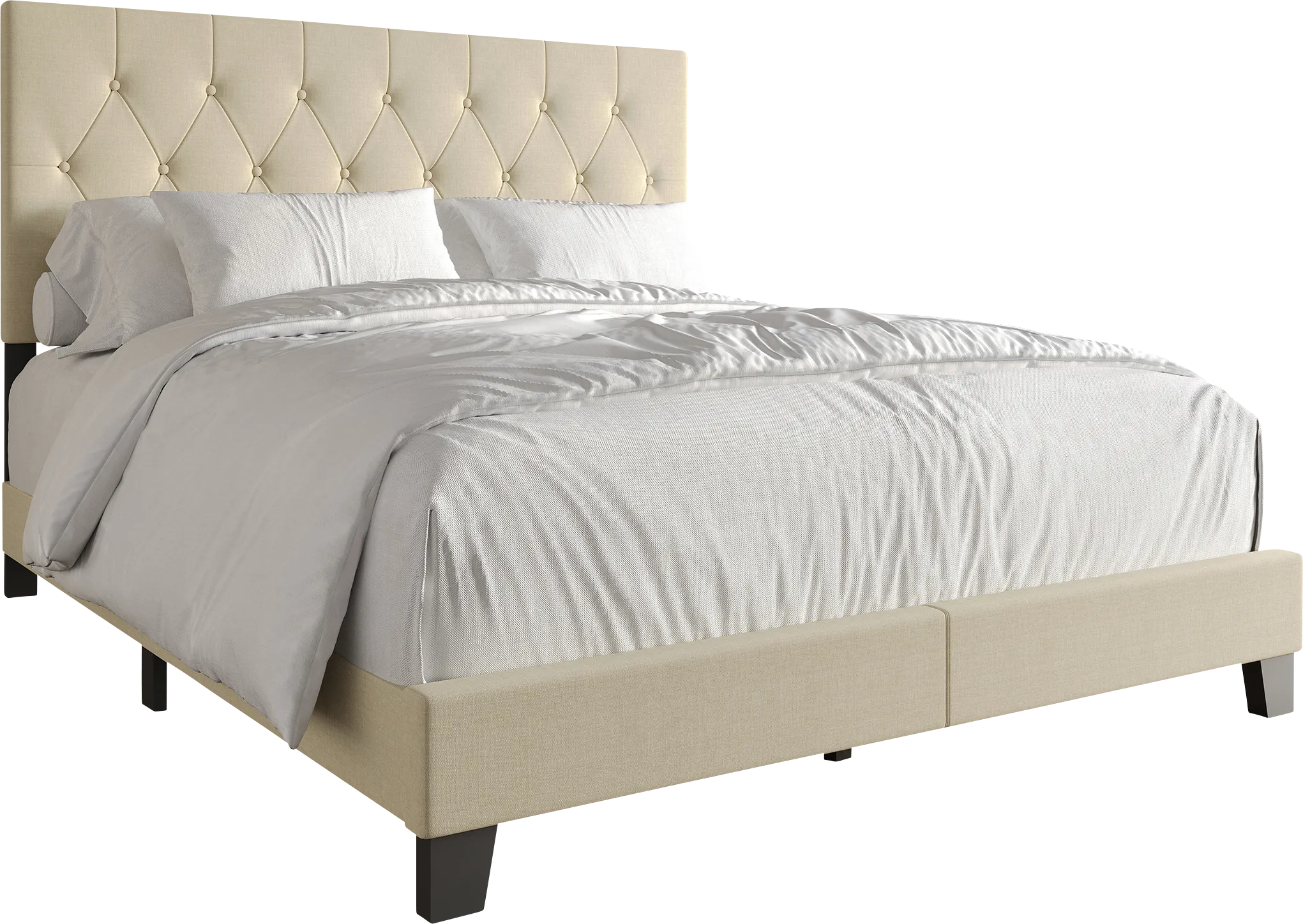 Bellane Beige King Bed - Thumbnail - Image 1
