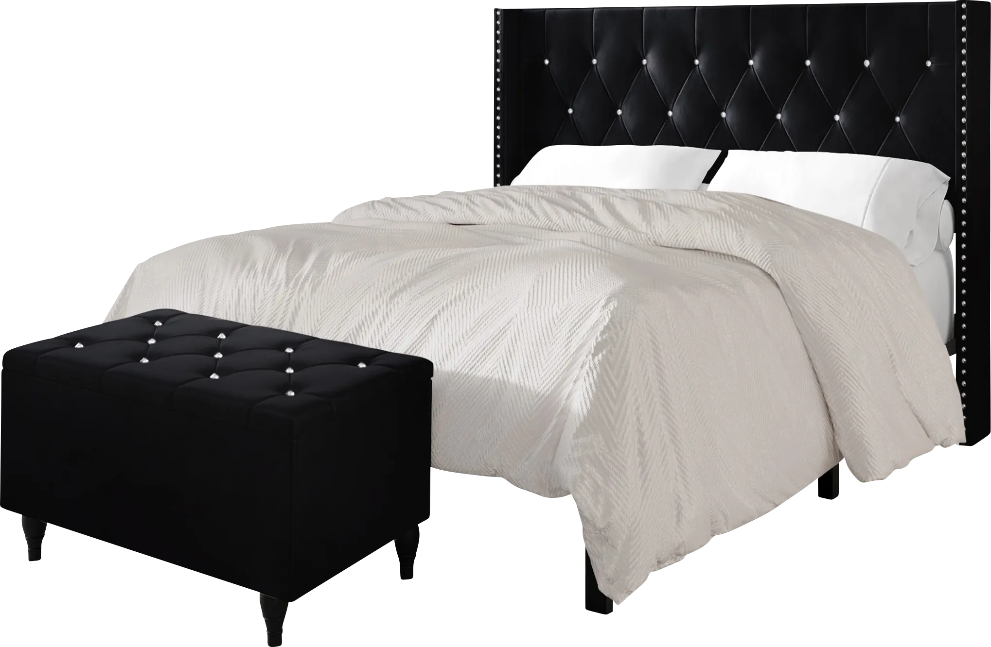 Plaisend Black King Bed - Thumbnail - Image 1