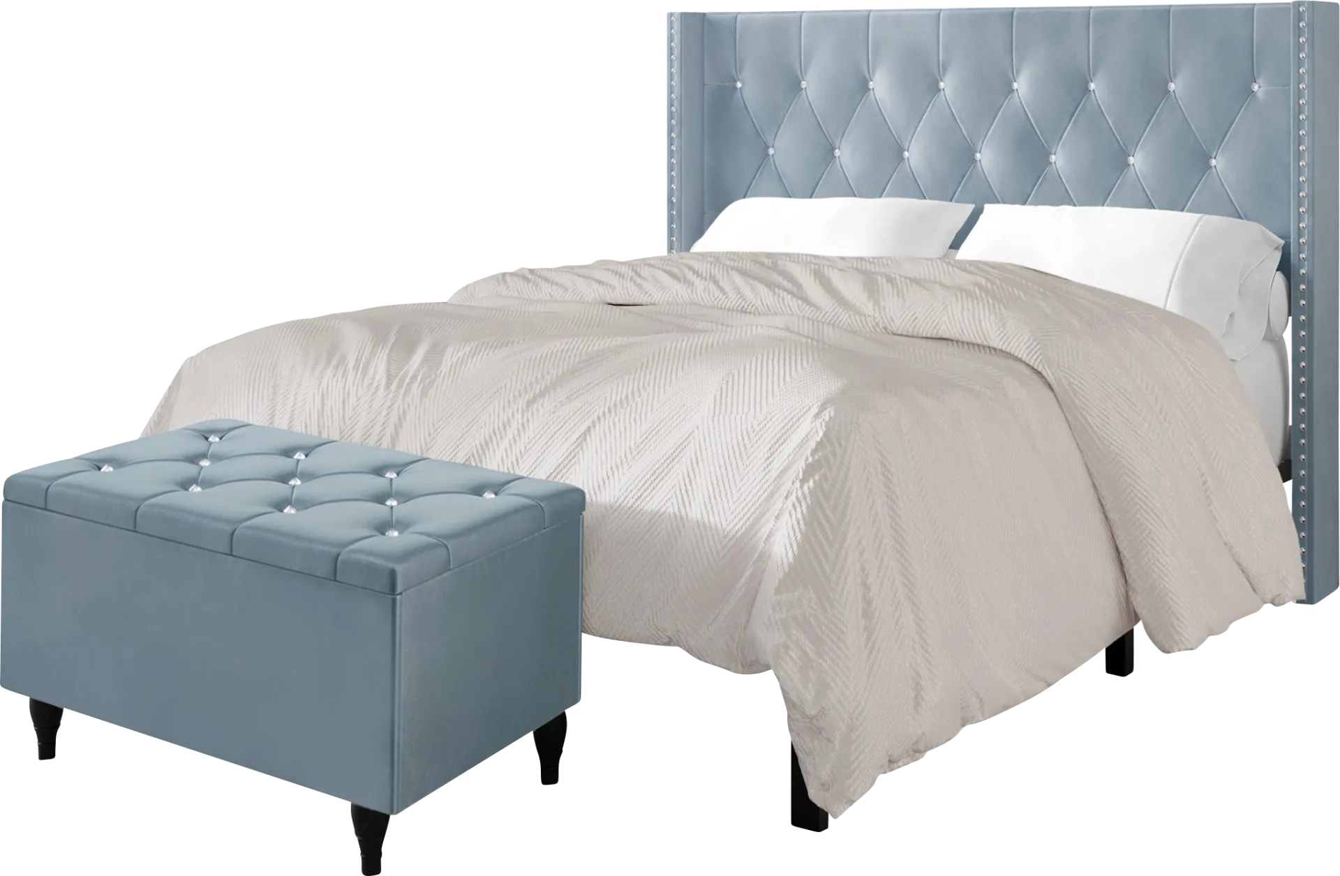 Plaisend Light Blue King Bed - Image 1