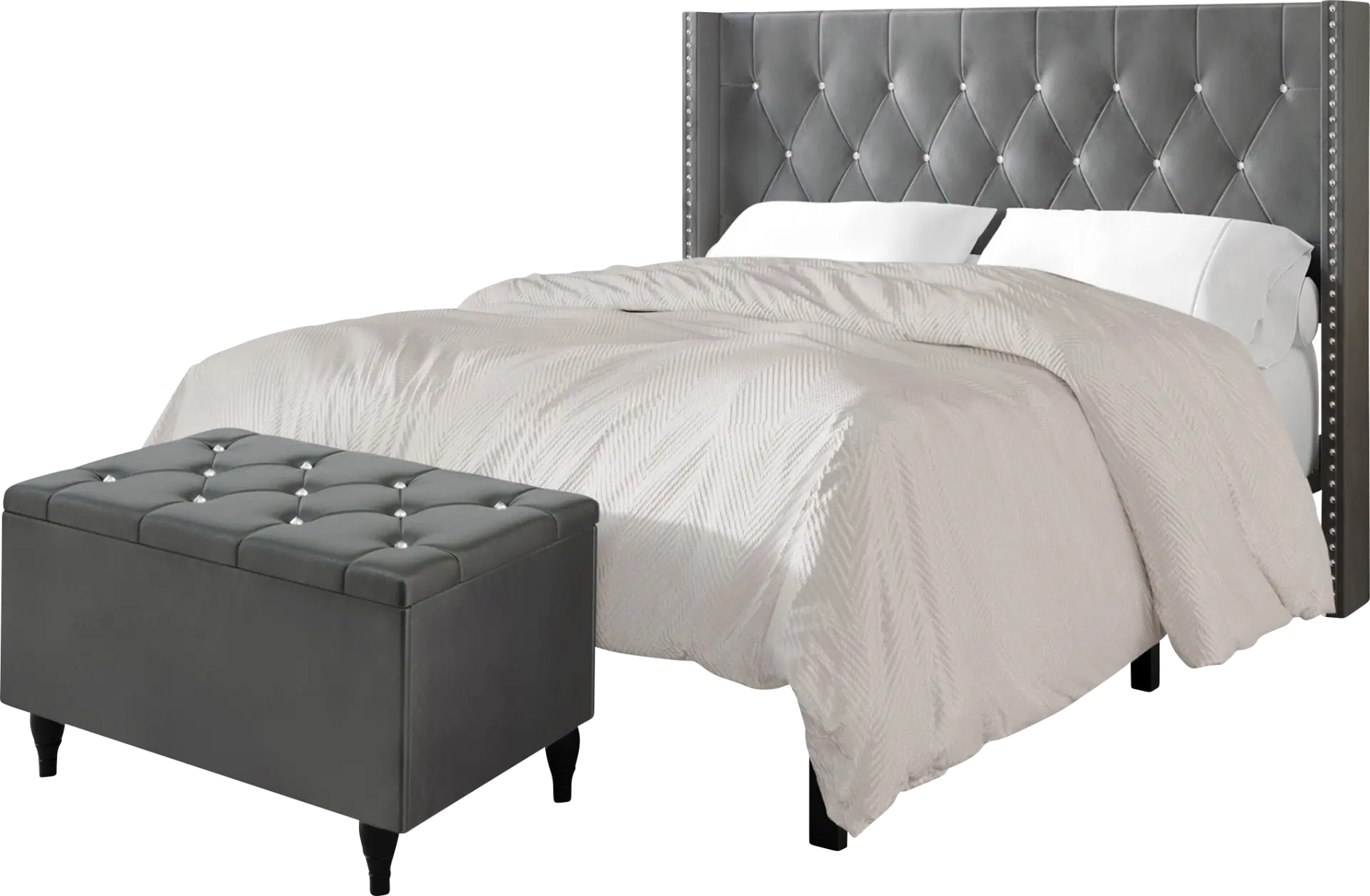 Plaisend Light Gray King Bed