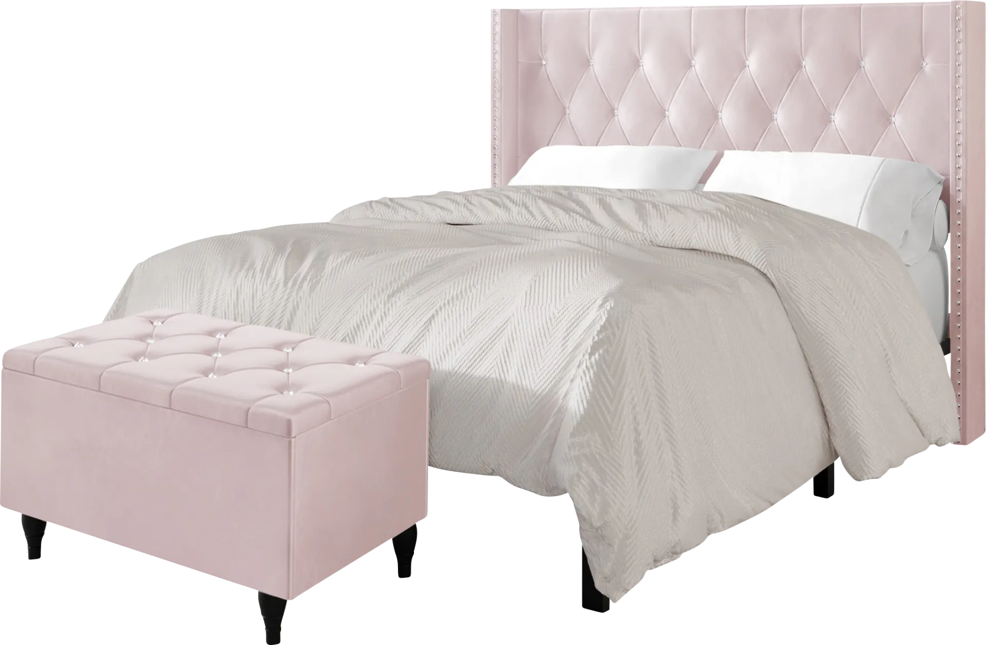 Plaisend Light Pink King Bed - Image 1