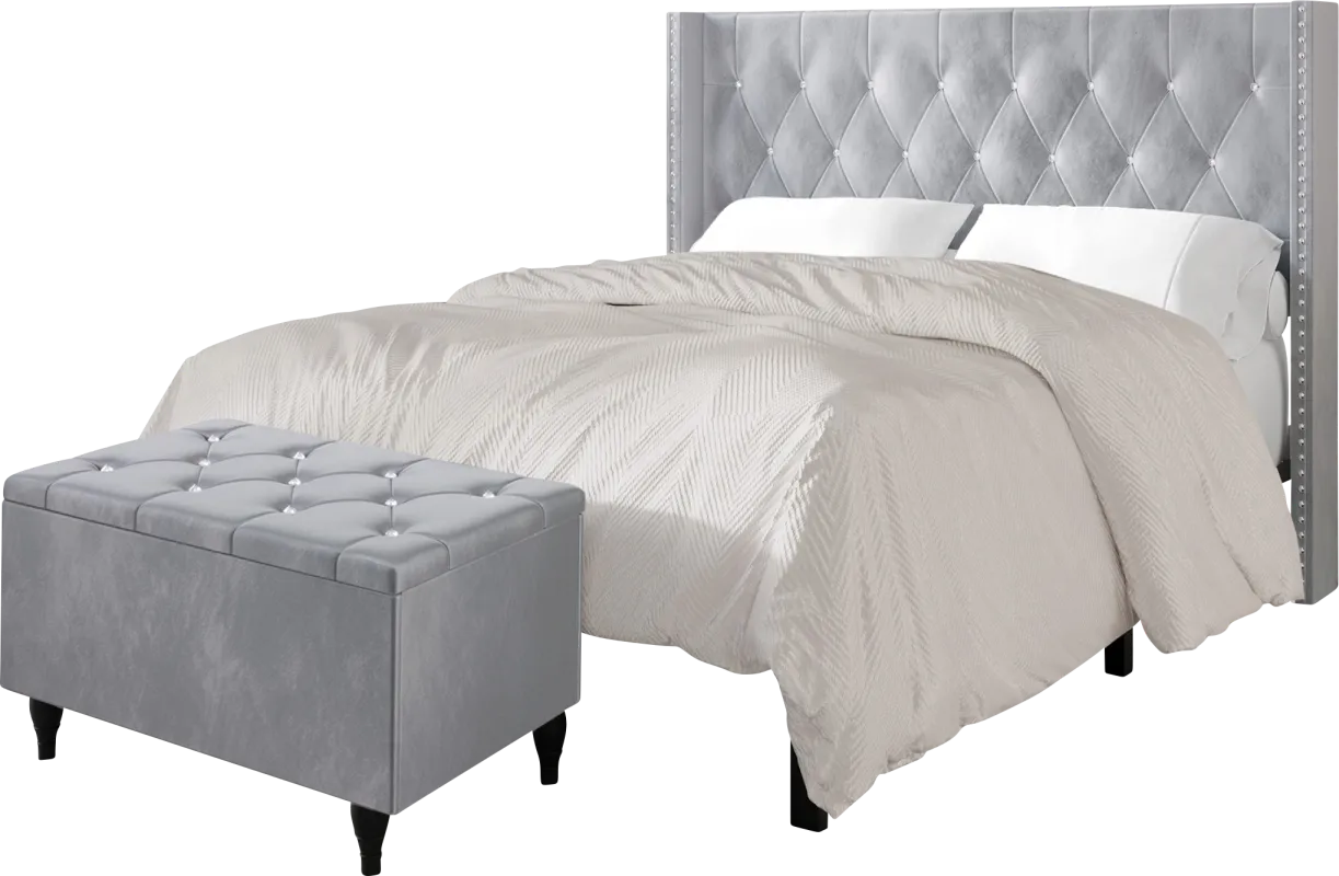 Plaisend Gray King Bed