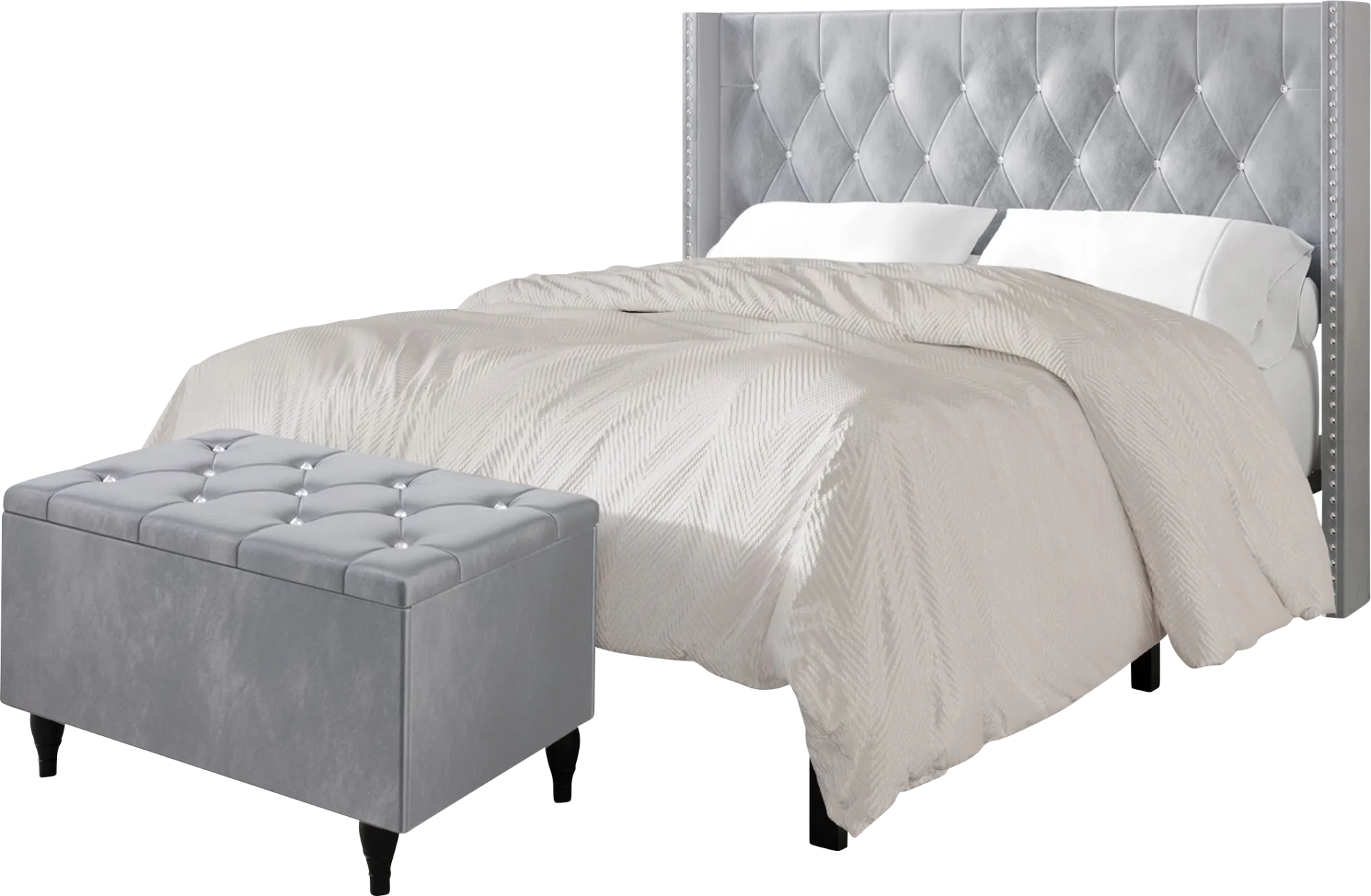 Plaisend Gray King Bed - Image 1