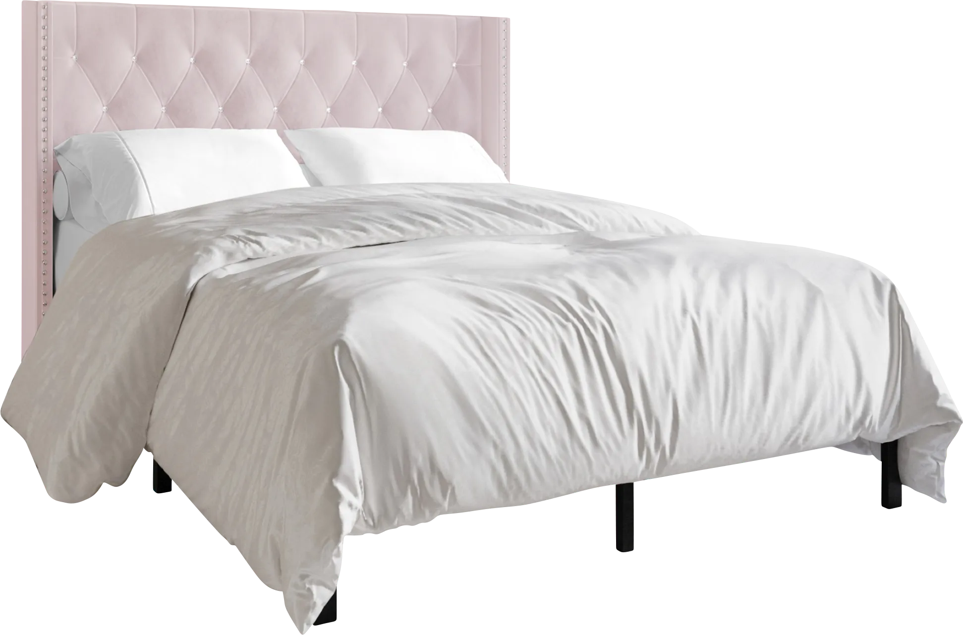 Flaxavenue Light Pink King Bed - Thumbnail - Image 1