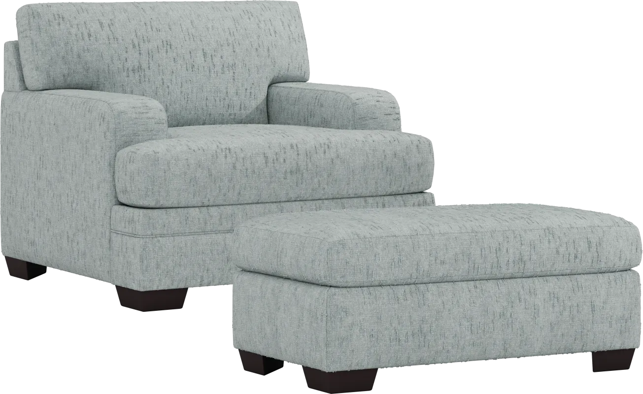 Charlton Park Mist Chair and Ottoman Set
