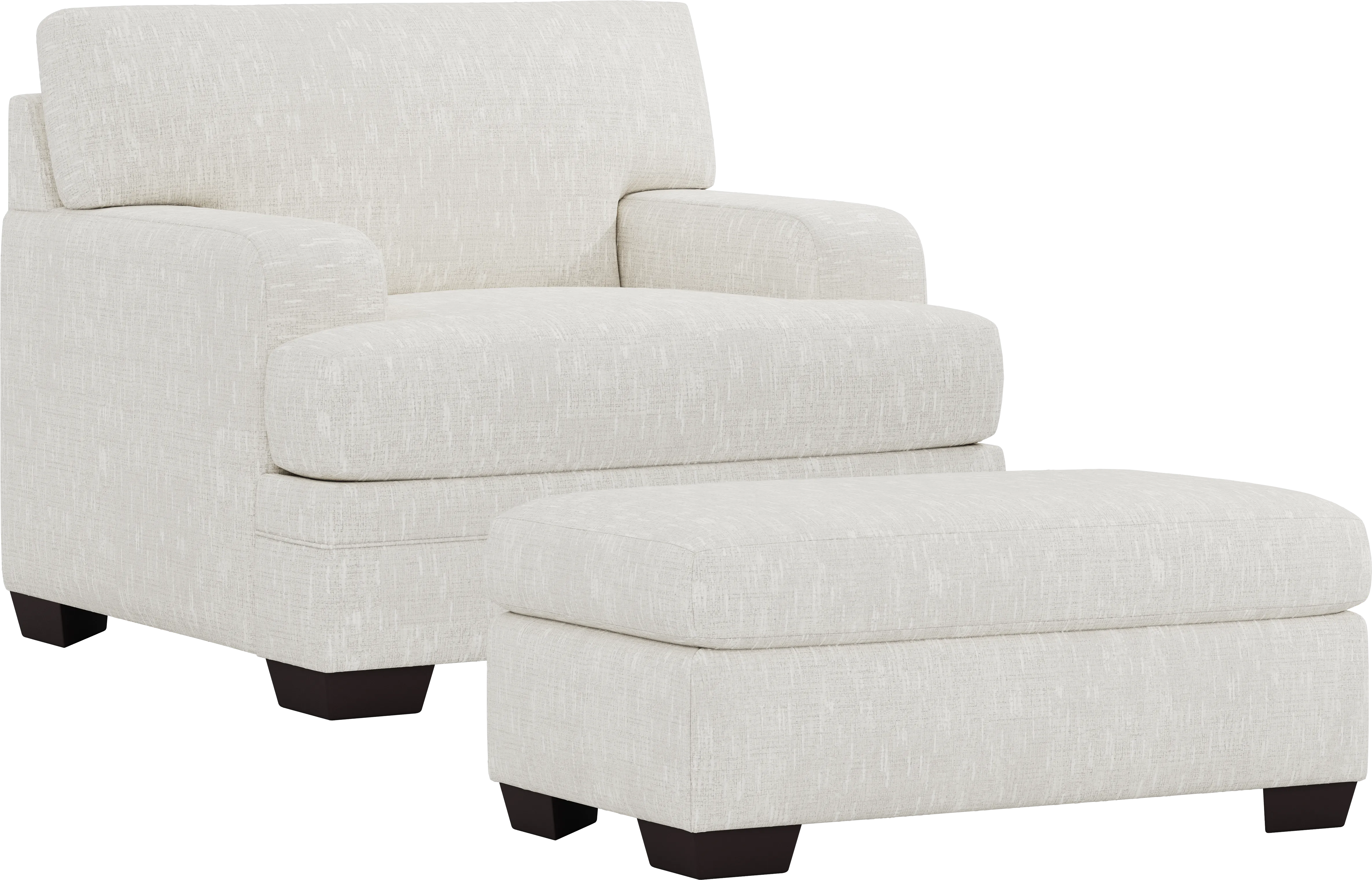 Charlton Park Ivory Chair and Ottoman Set - Thumbnail - Image 1