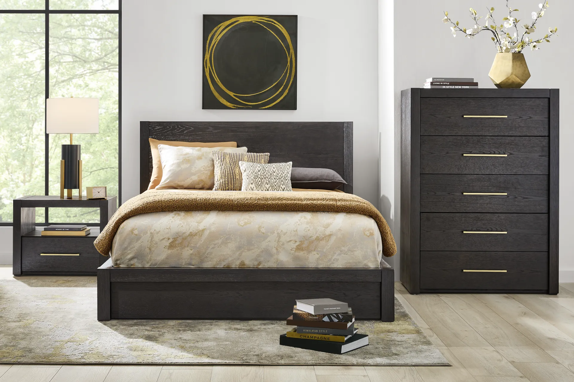 Townbrook Ebony 3 Pc Queen Panel Bed - Image 2