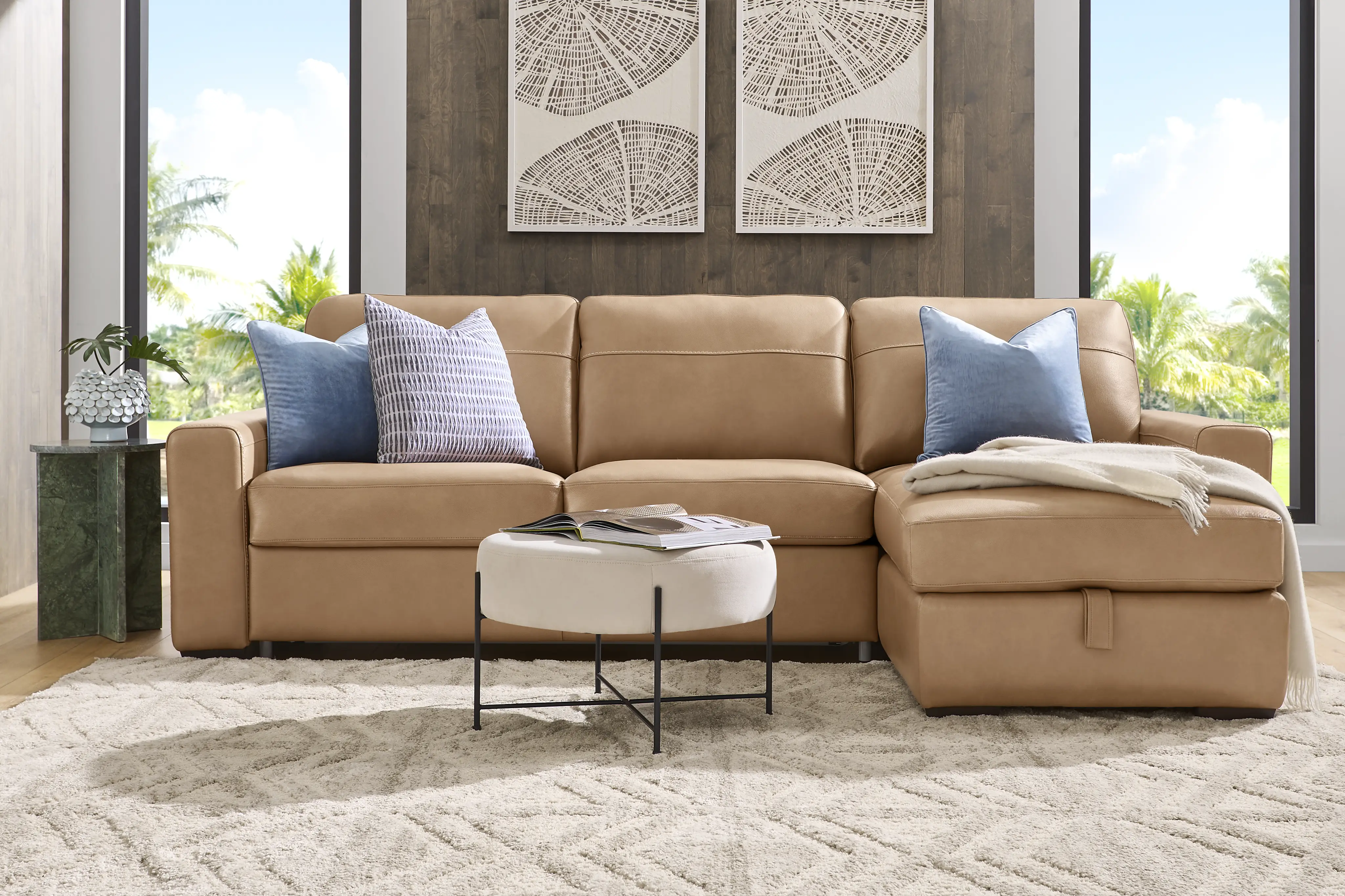 Parker Saddle Leather 2 Pc Sectional - Thumbnail - Image 2