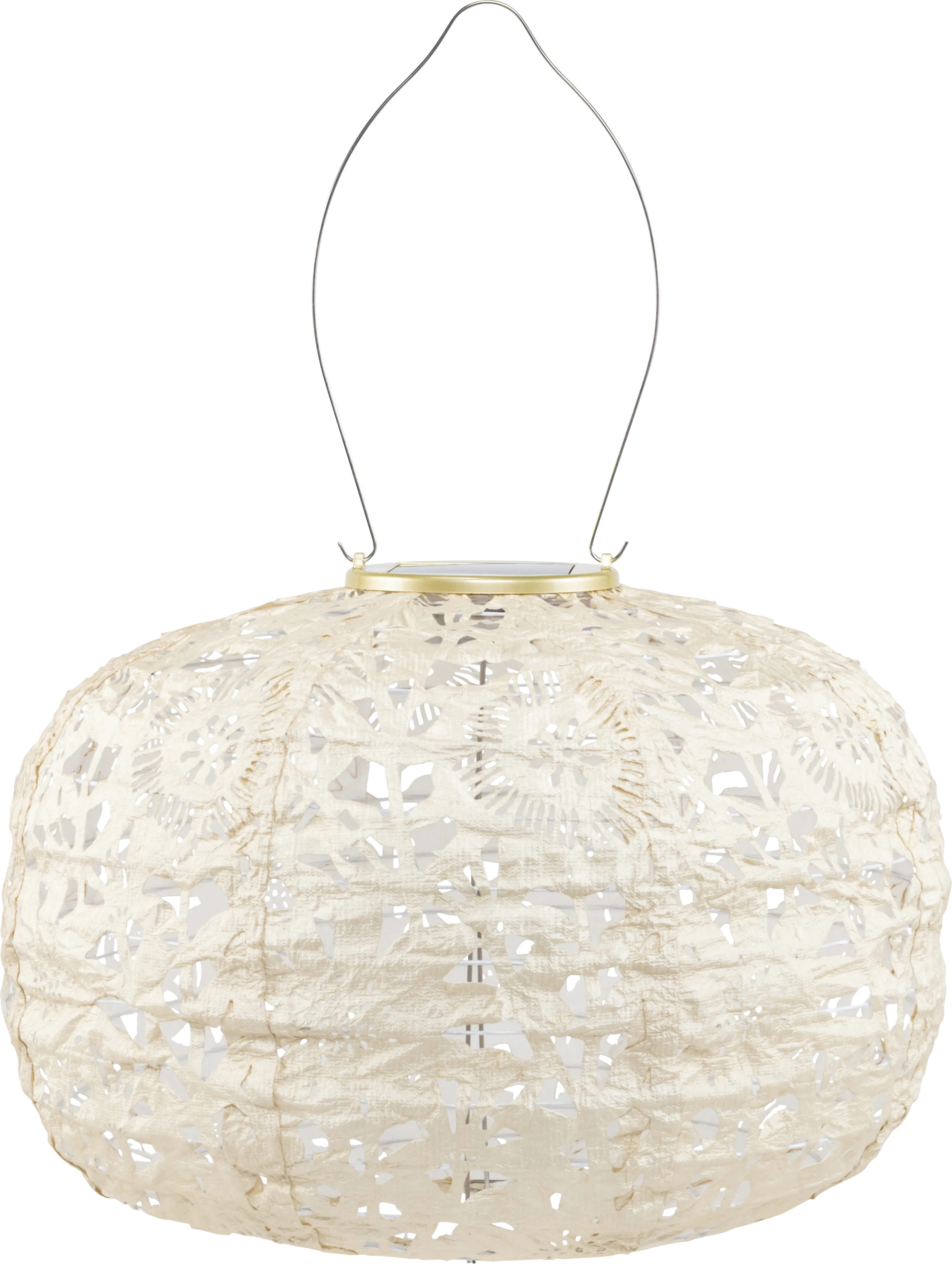 Miya Beige Outdoor Solar Lantern - Thumbnail - Image 1