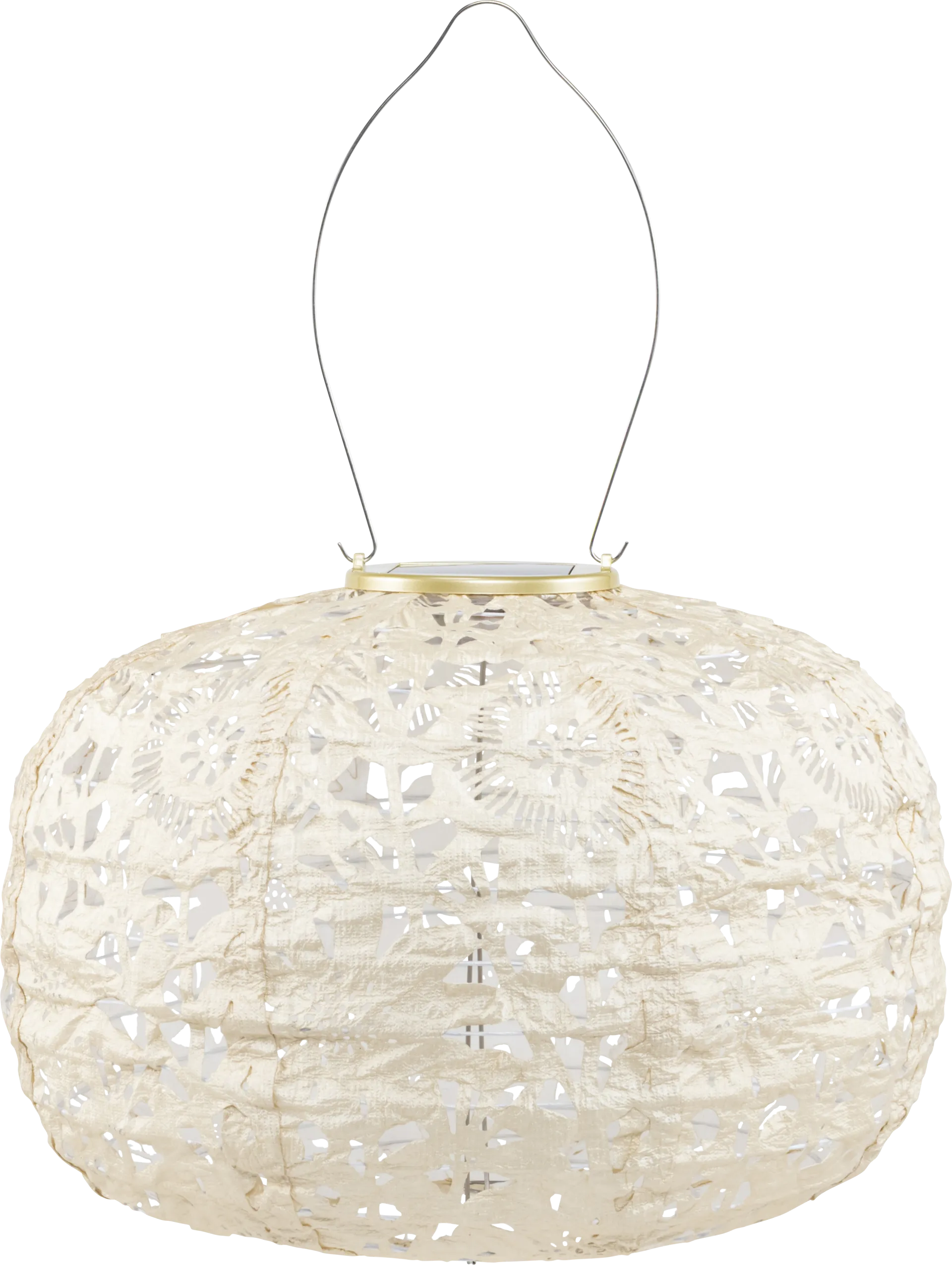 Miya Beige Outdoor Solar Lantern - Image 1