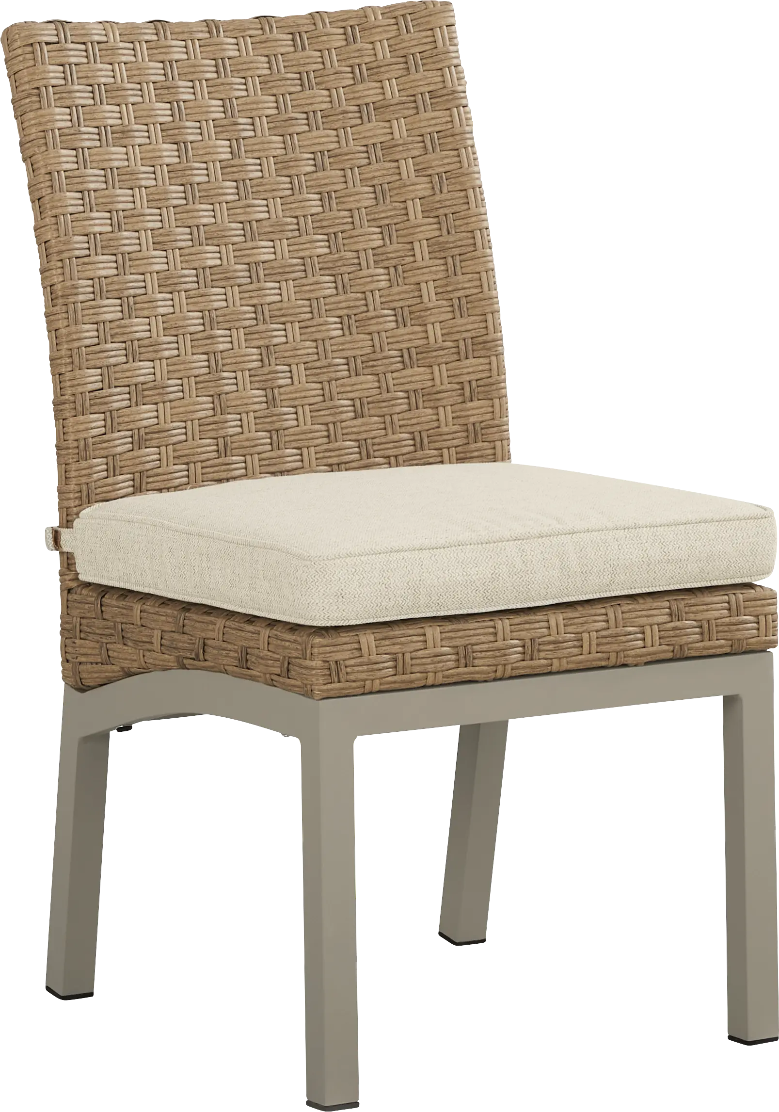 Rialto II Natural Outdoor Side Chair with Sand Cushion