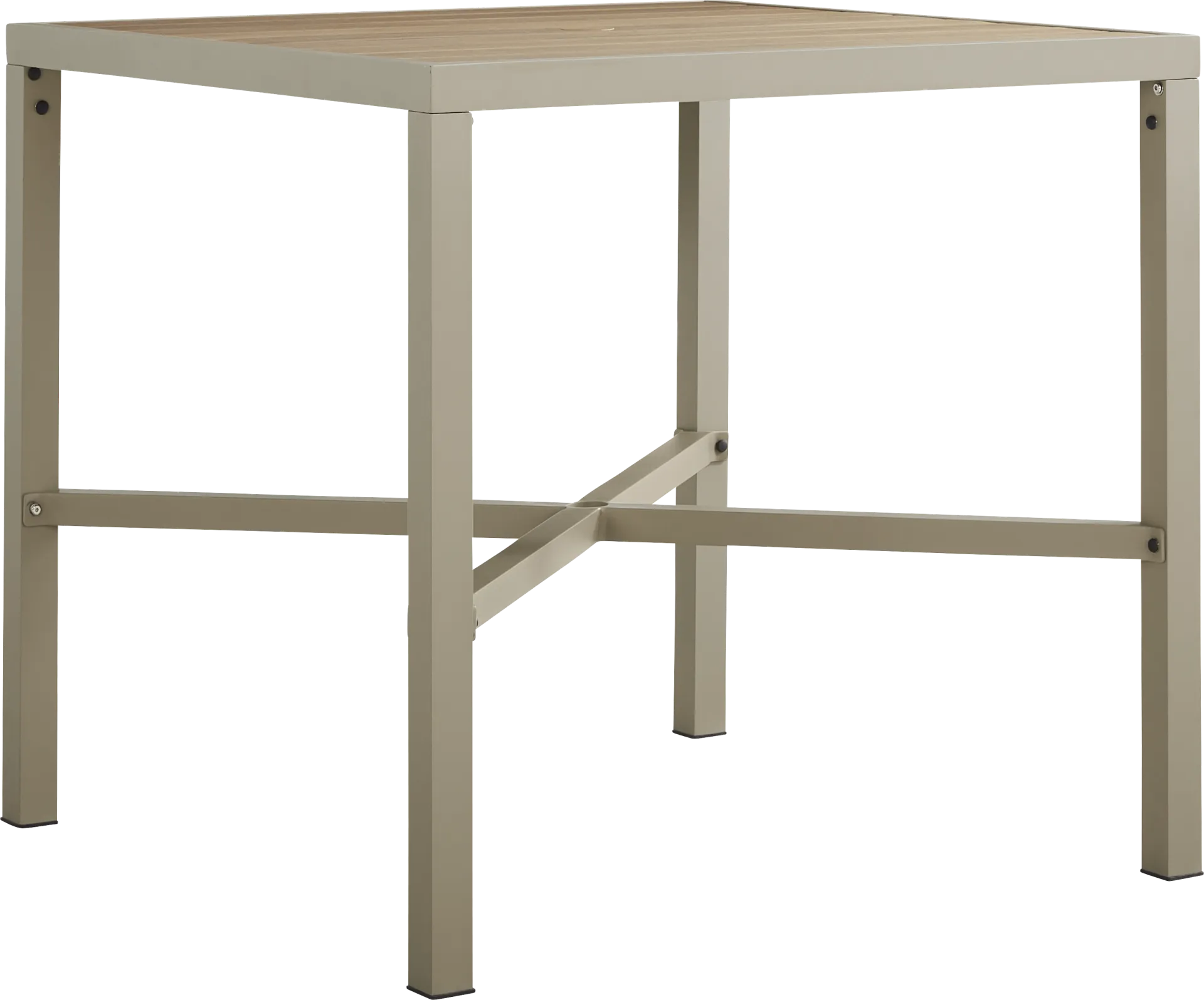 Rialto II Natural 40 in. Square Bar Height Outdoor Dining Table - Image 2