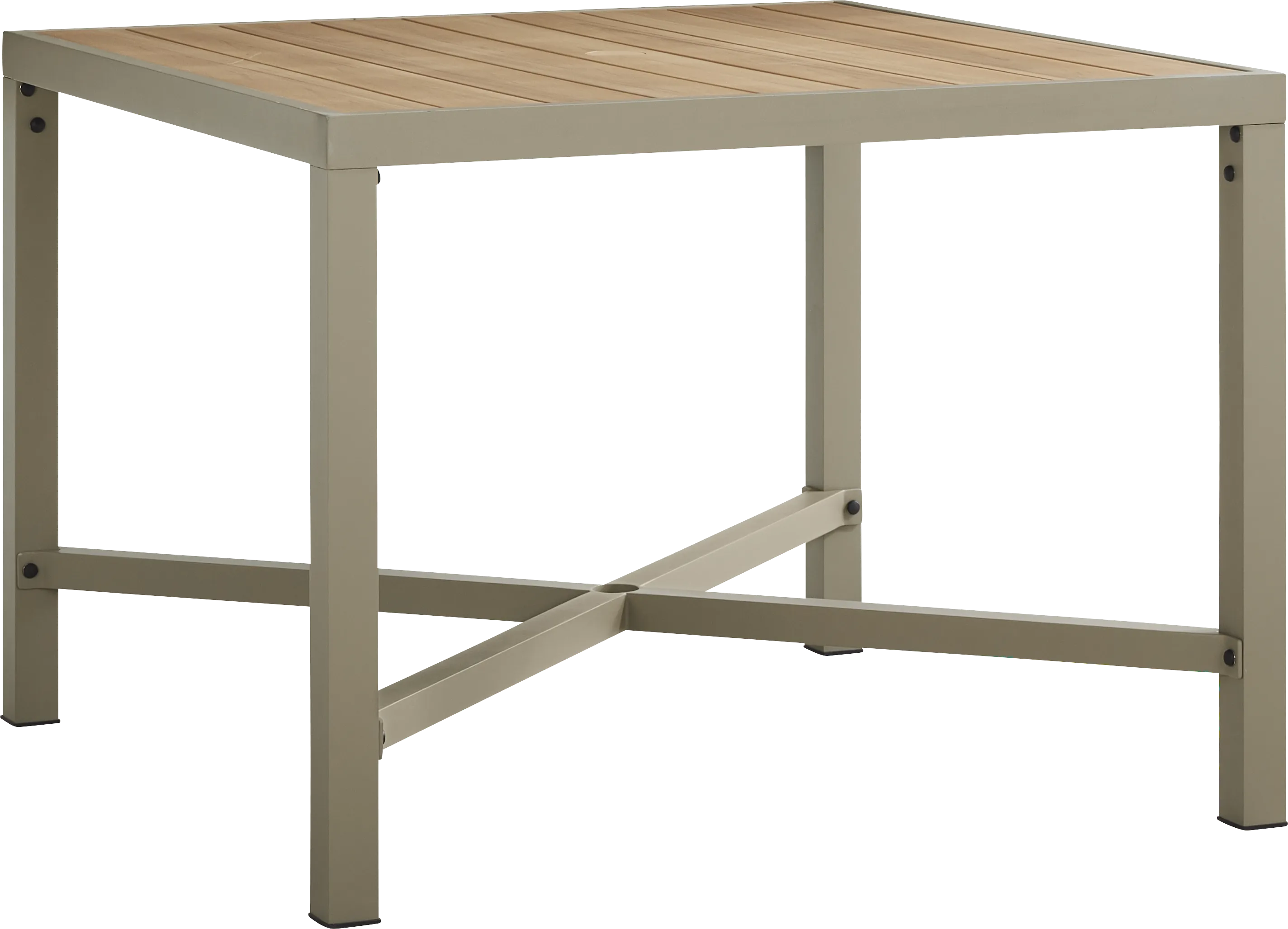 Rialto II Natural 40 in. Square Outdoor Dining Table - Thumbnail - Image 1