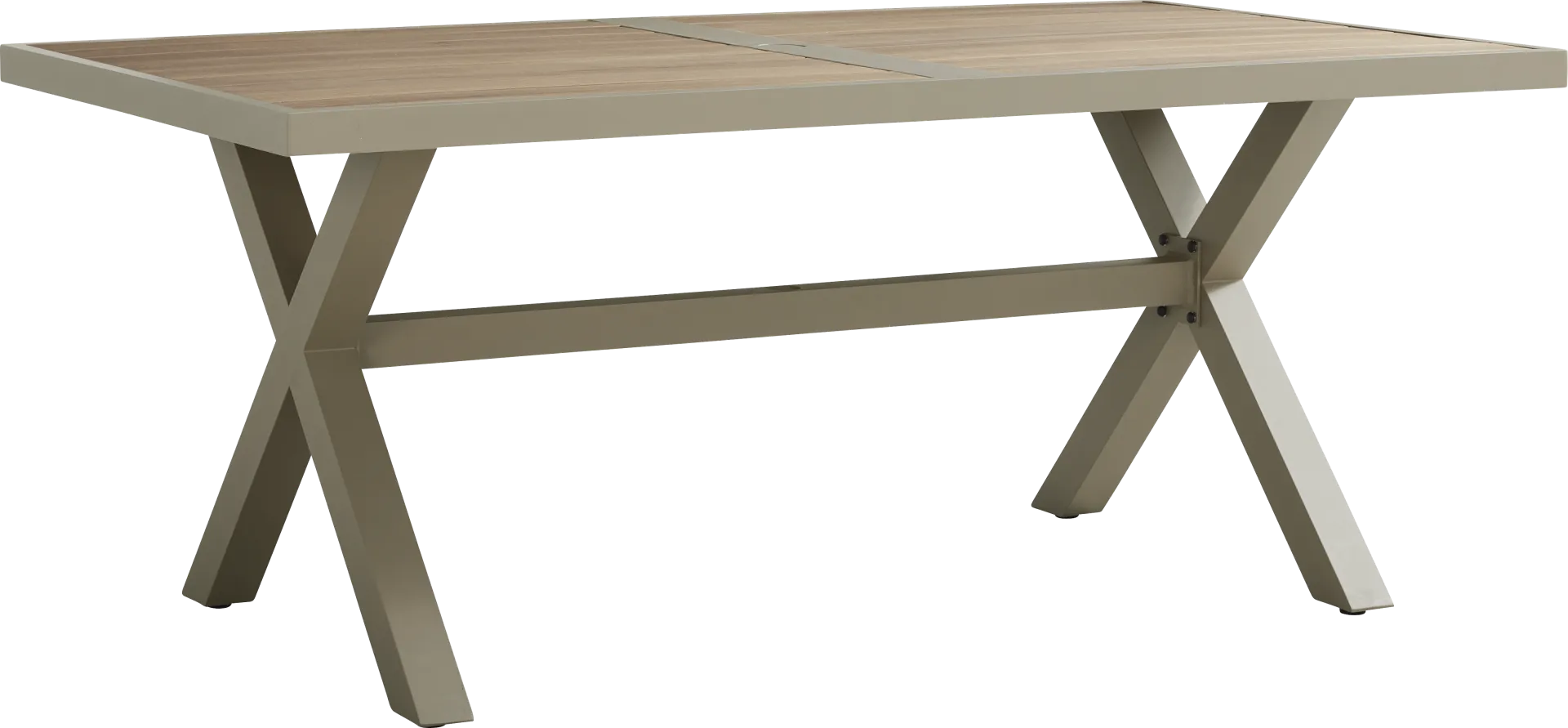 Rialto II Natural 7 Pc 71 in. Outdoor Dining Set with Sky Cushions - Image 2