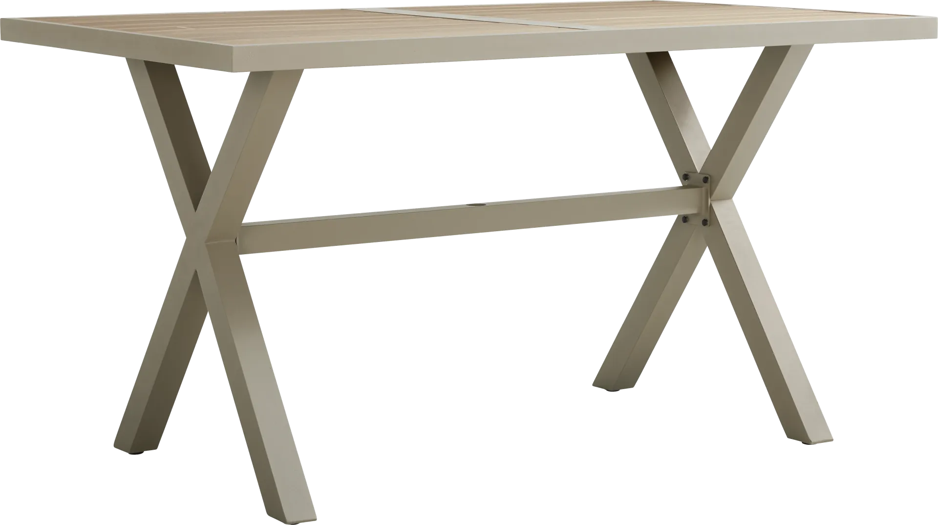 Rialto II Natural 5 Pc 71 in. Bar Height Outdoor Dining Set with Sky Cushions - Image 2