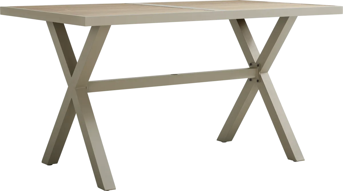 Rialto II Natural Light Wood Aluminum Outdoor Bar Height Table | Rooms ...