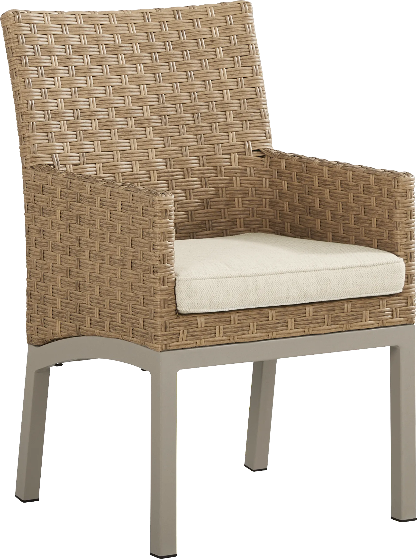 Rialto II Natural Outdoor Arm Chair with Sand Cushion - Image 2