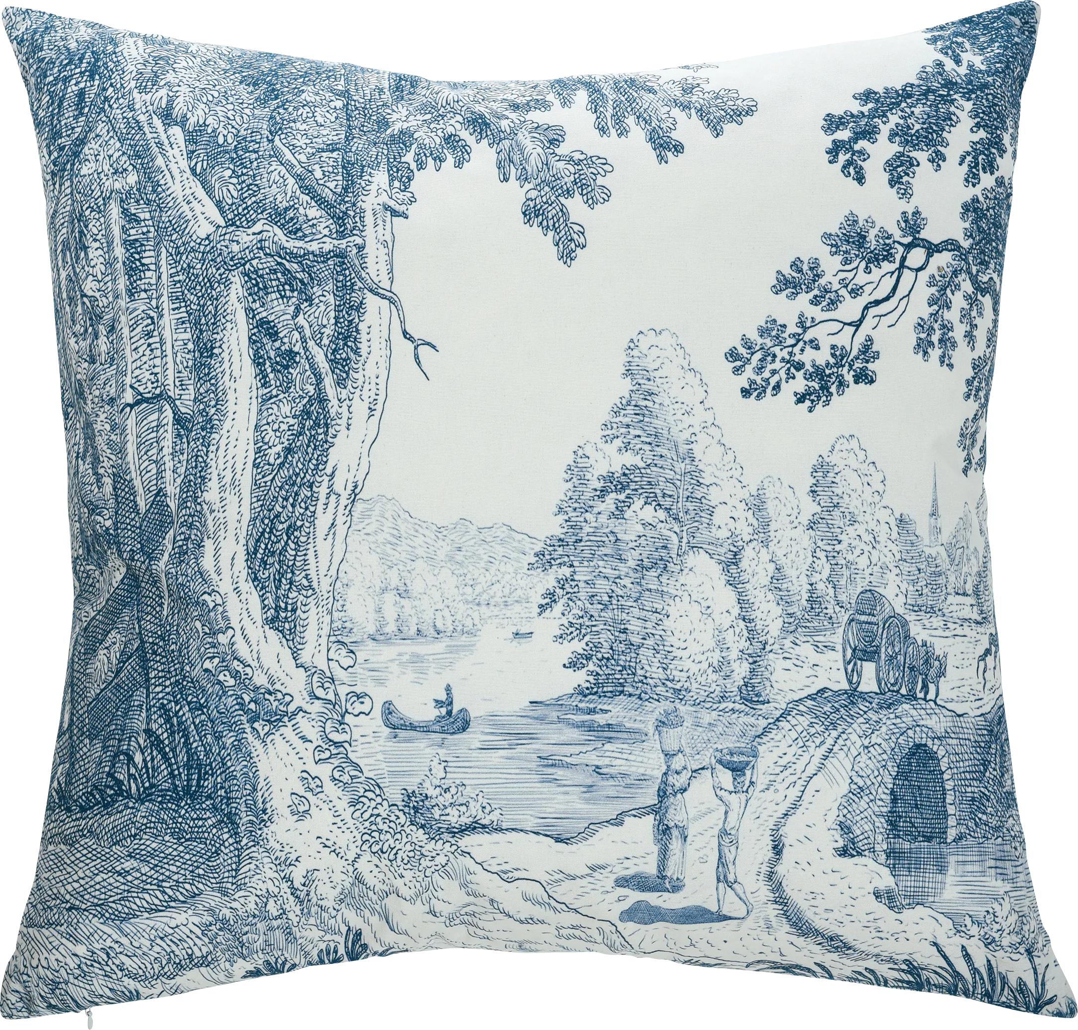 Jouy Blue Accent Pillow - Thumbnail - Image 1