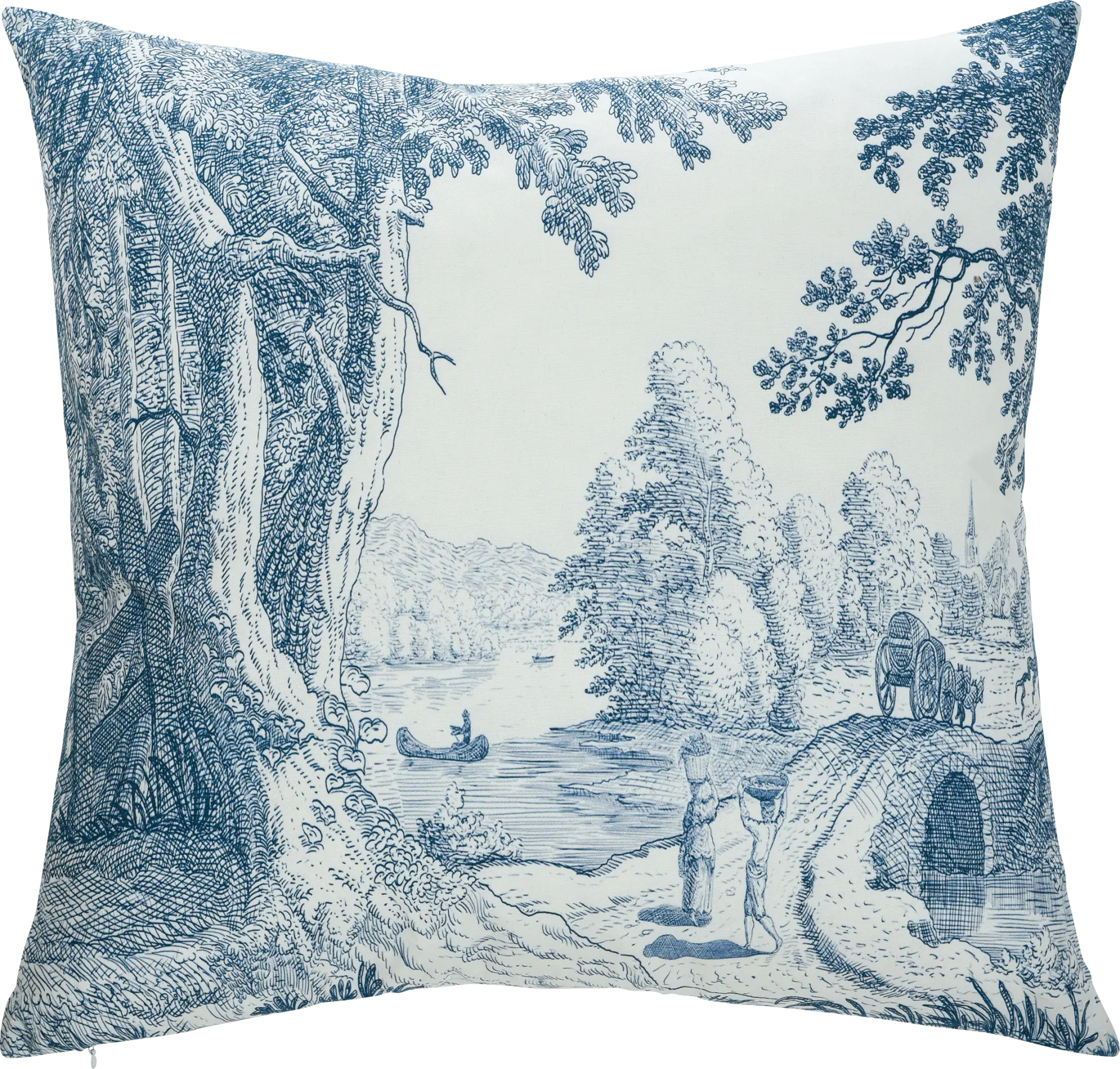 Jouy Blue Accent Pillow