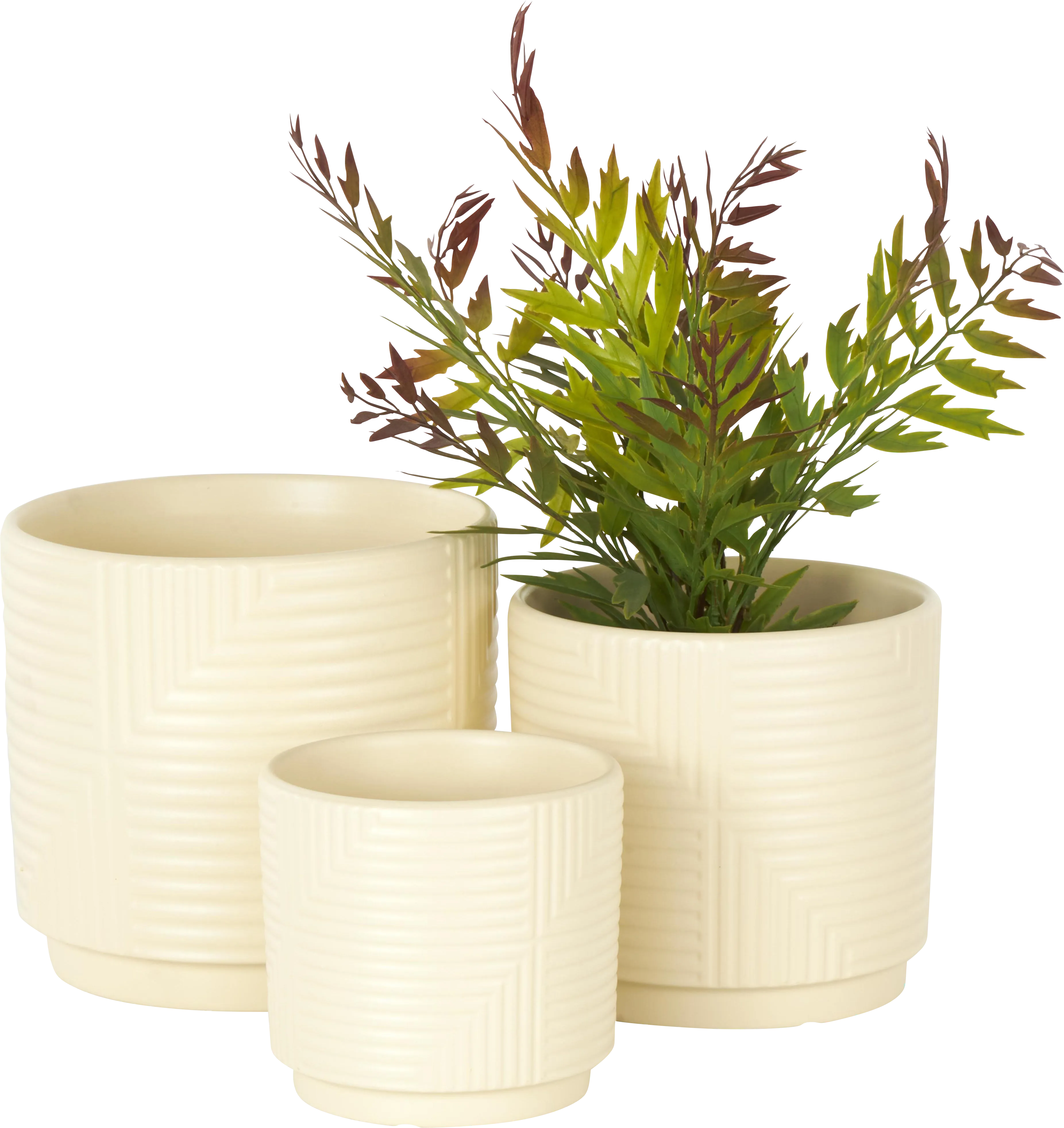 Veloria Cream Planter, Set of 3 - Thumbnail - Image 1