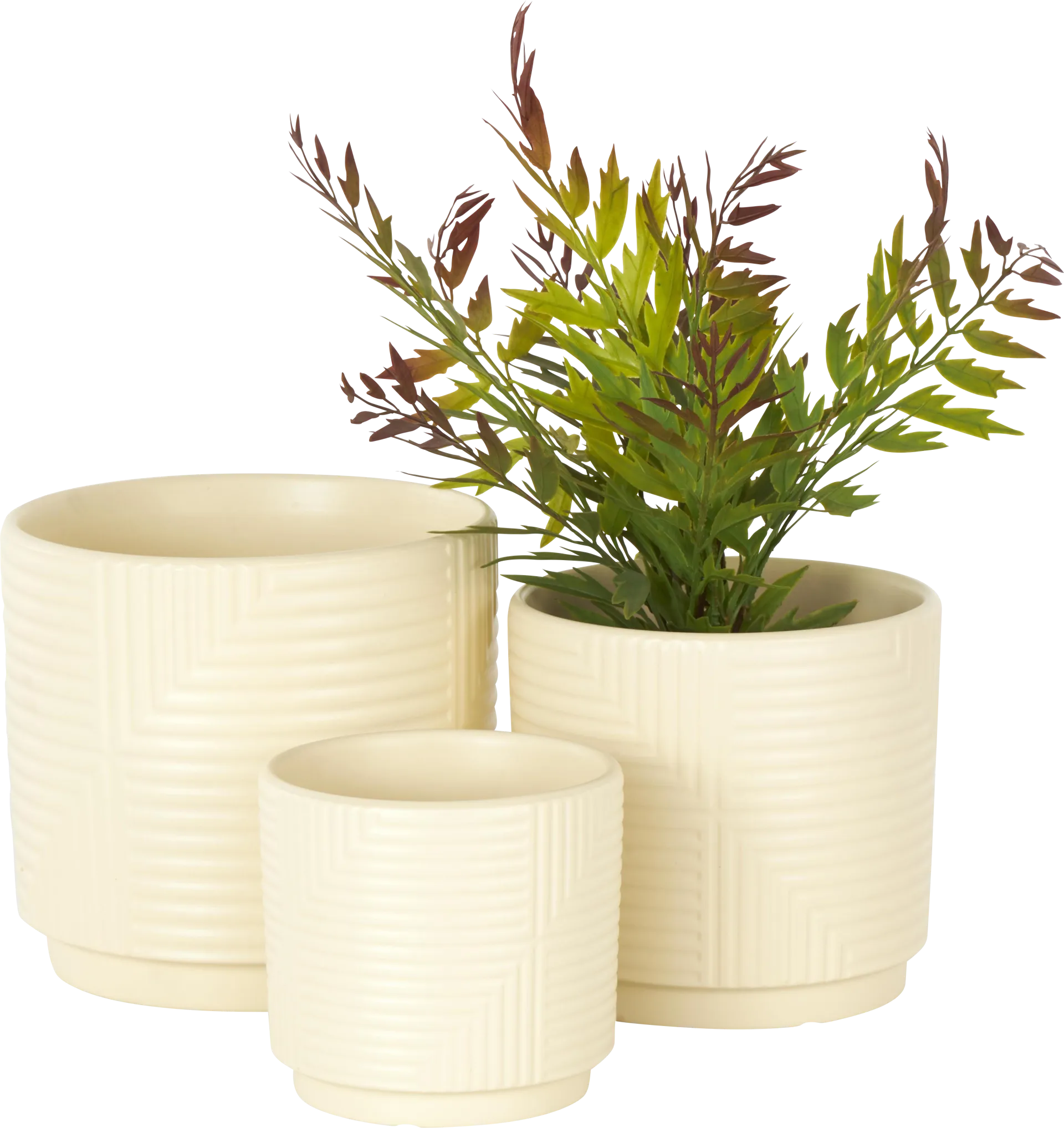 Veloria Cream Planter, Set of 3 - Image 1