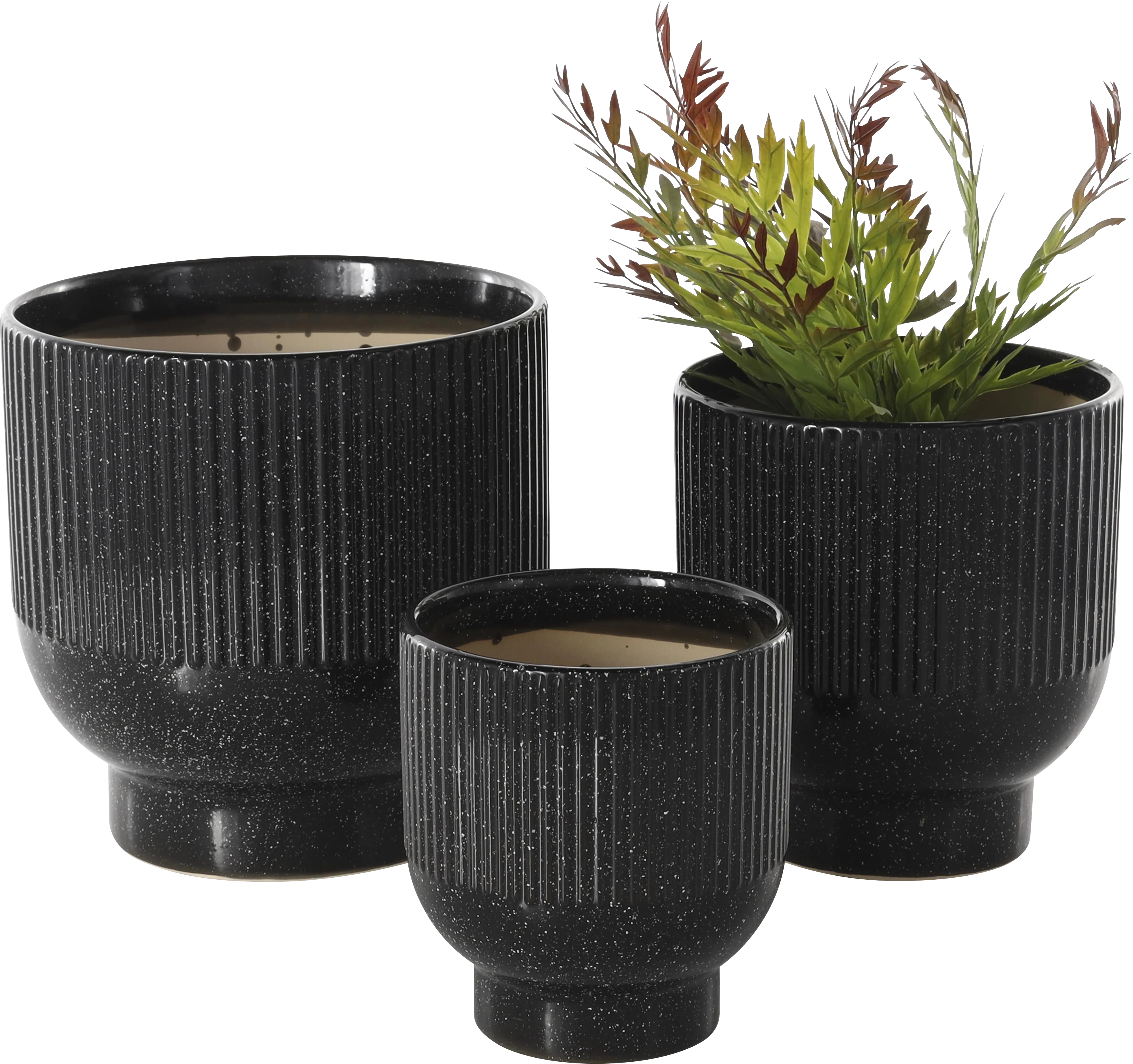 Vinecast Black Planter, Set of 3 - Thumbnail - Image 1