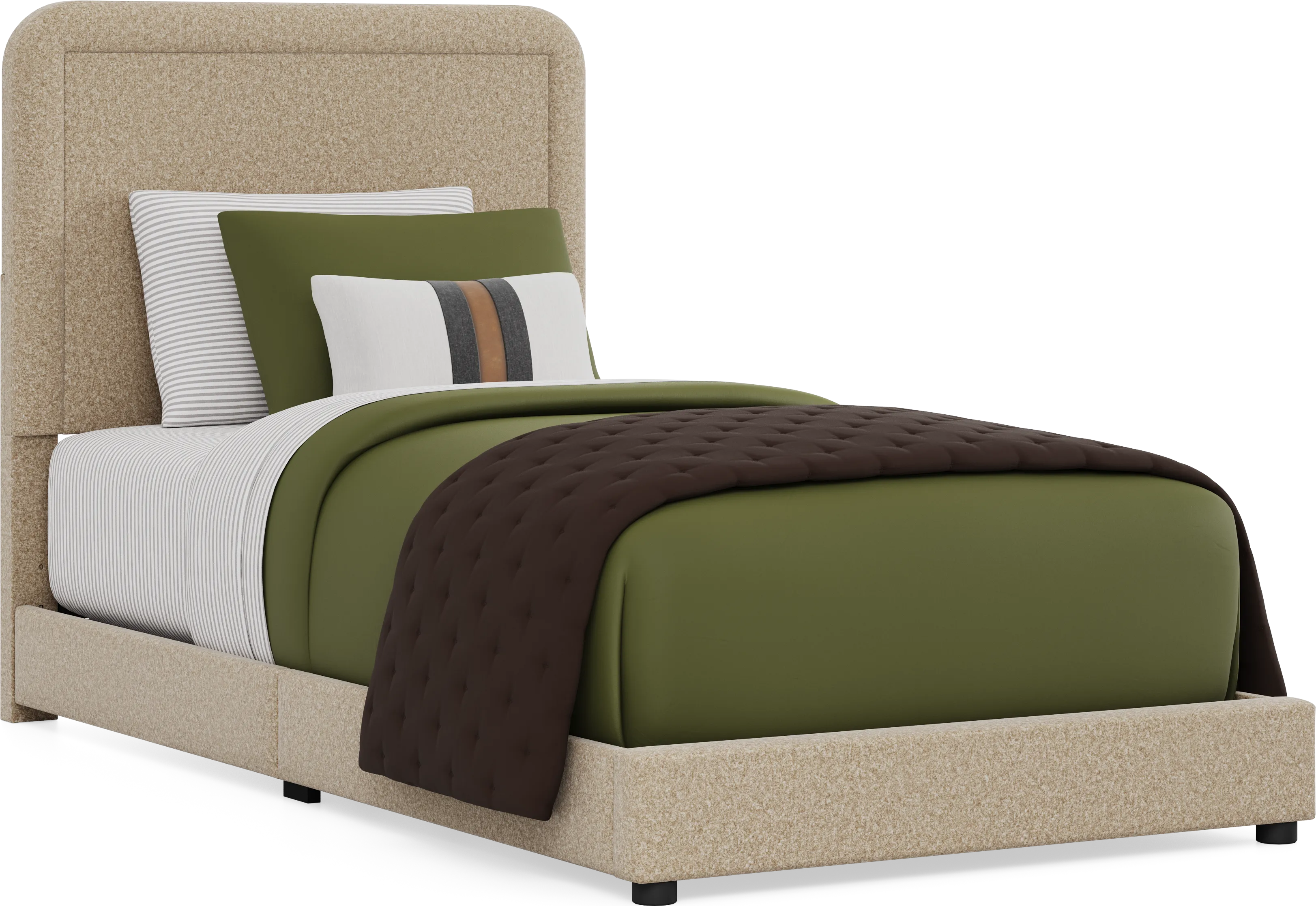 Kids Mason Camel Twin Upholstered Bed - Thumbnail - Image 1
