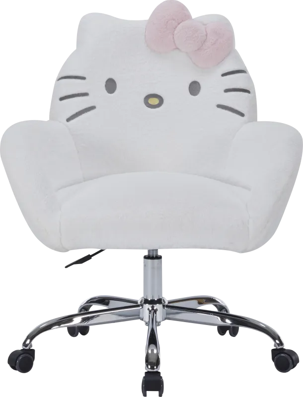 Kids Hello Kitty Cozy White Swivel Vanity Chair