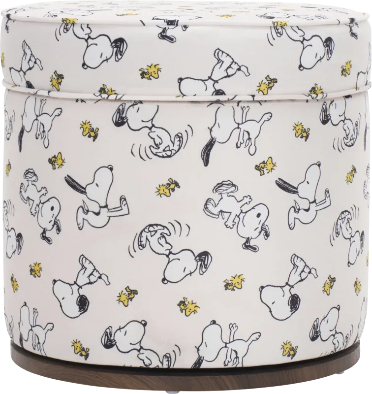 Kids Snoopy Ivory Vanity Storage Ottoman