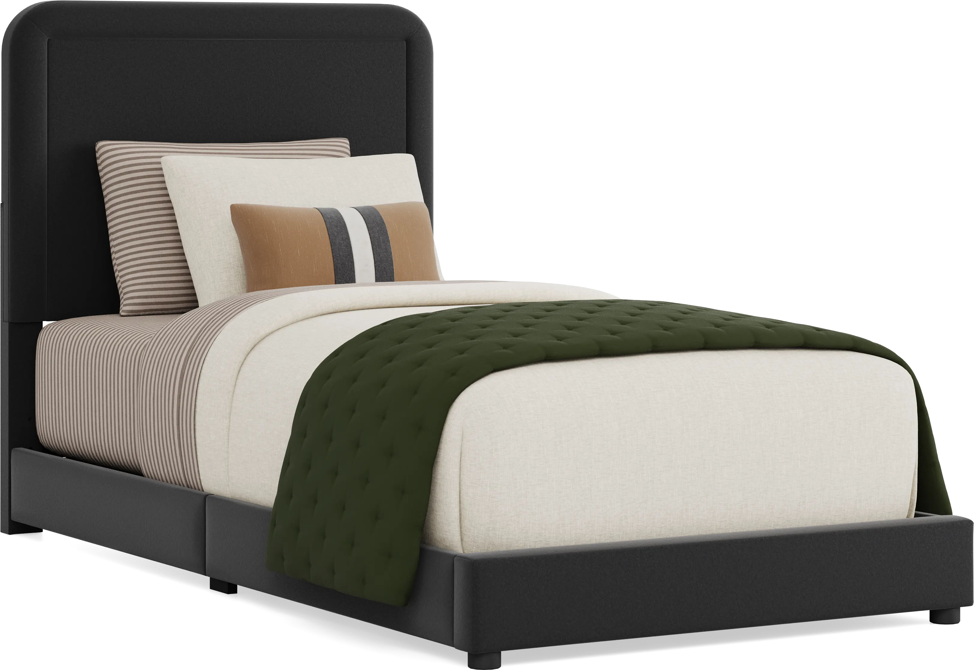 Kids Mason Black Twin Upholstered Bed - Image 1