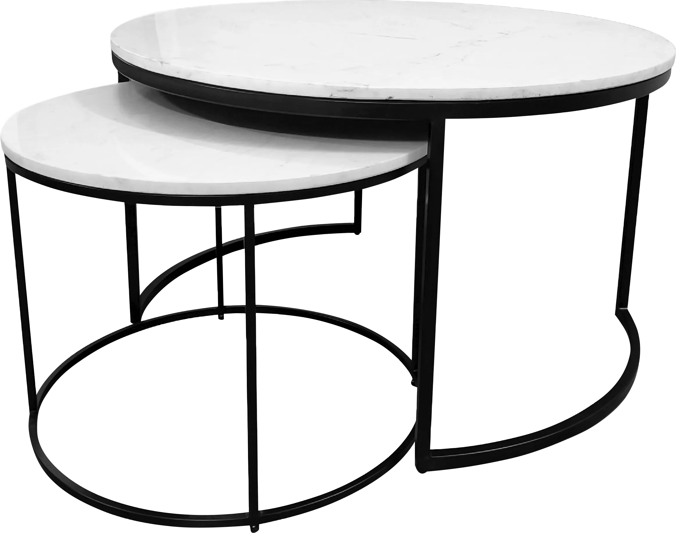 Reeves White Nesting Cocktail Tables, Set of 2 - Thumbnail - Image 1