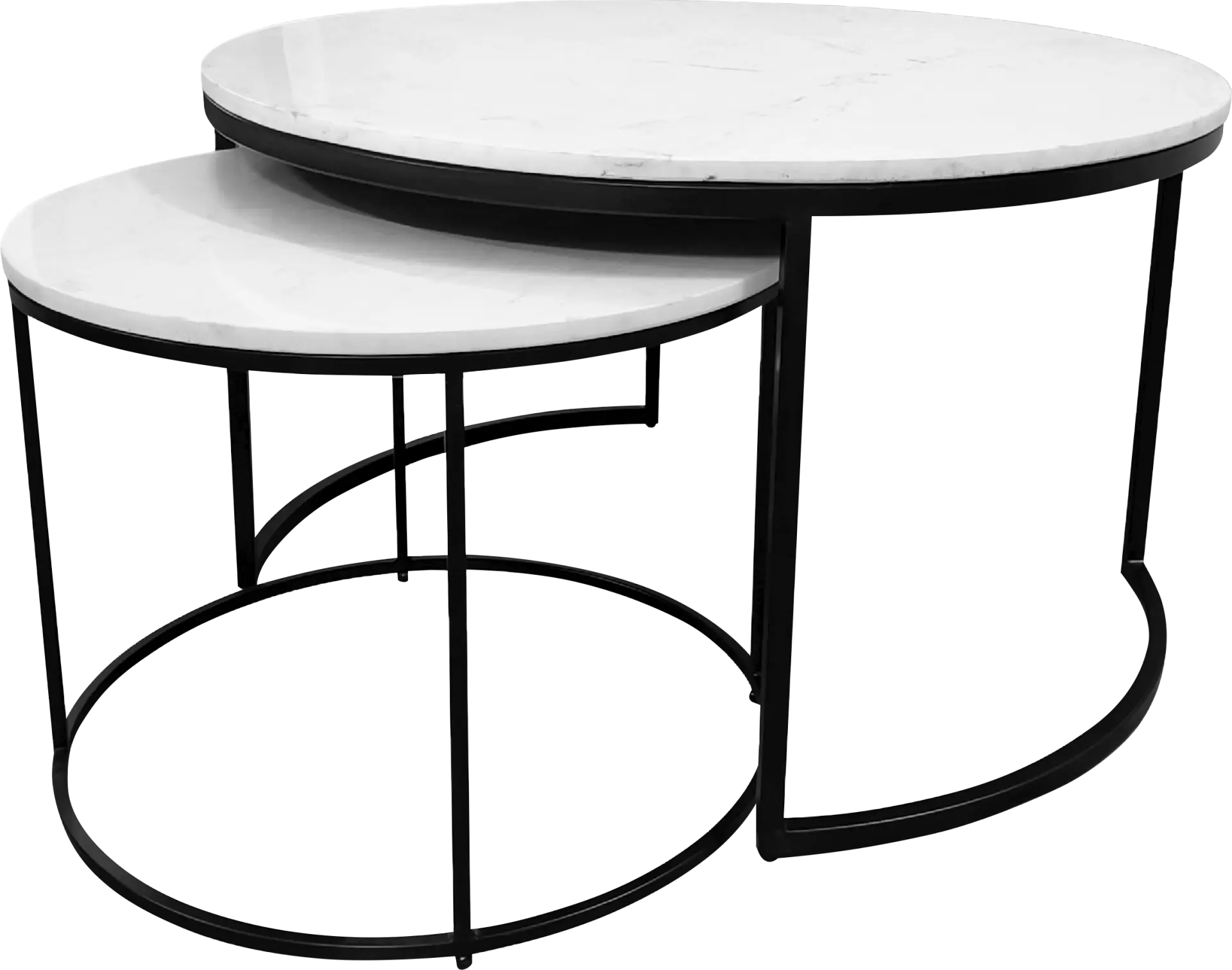 Reeves White Nesting Cocktail Tables, Set of 2