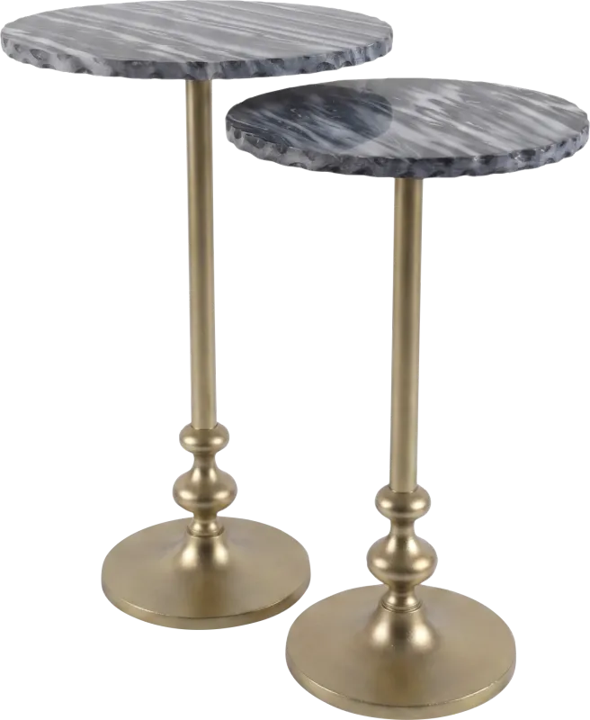Lunette Gray Nesting Accent Tables, Set of 2